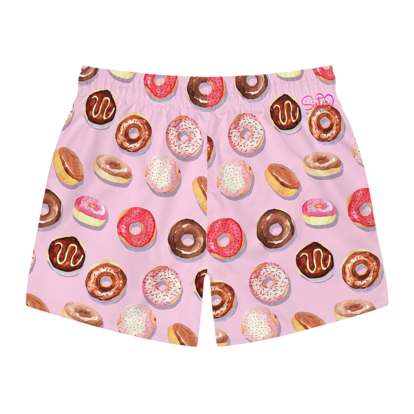Donut Swim Trunks for Men – Pink Fun Fast-Dry Board Shorts with Drawstring | XS–3XL Summer Swimwear