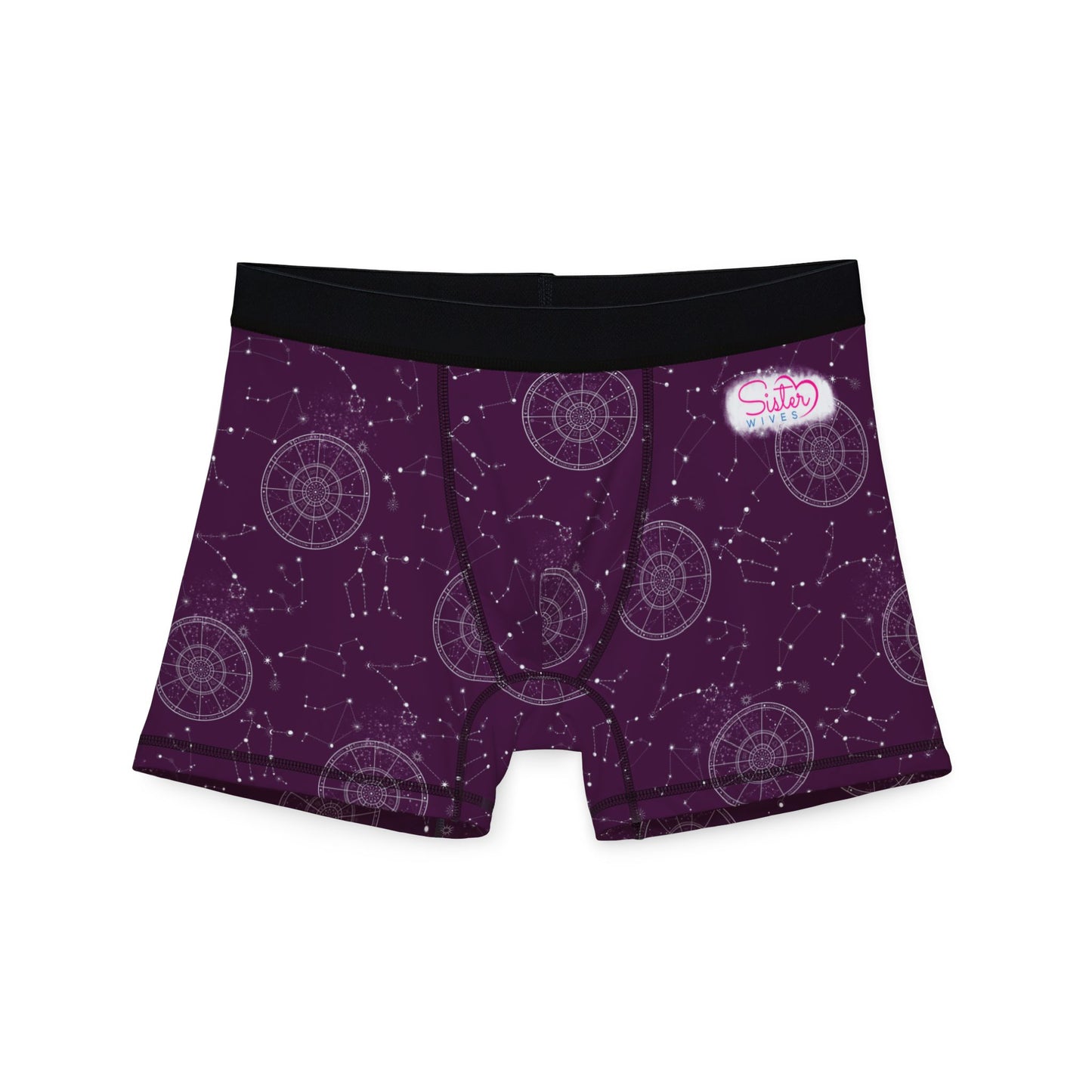 Celestial Polyamory Men’s Boxer Briefs – Astrology & Cosmic Underwear | ENM, Non-Monogamy & Pride-Friendly Intimates