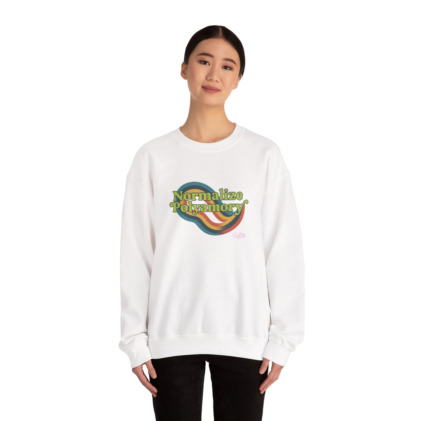 Normalize Polyamory Sweatshirt – Ethical Non-Monogamy Unisex Crewneck | Poly Pride & Relationship Visibility Apparel