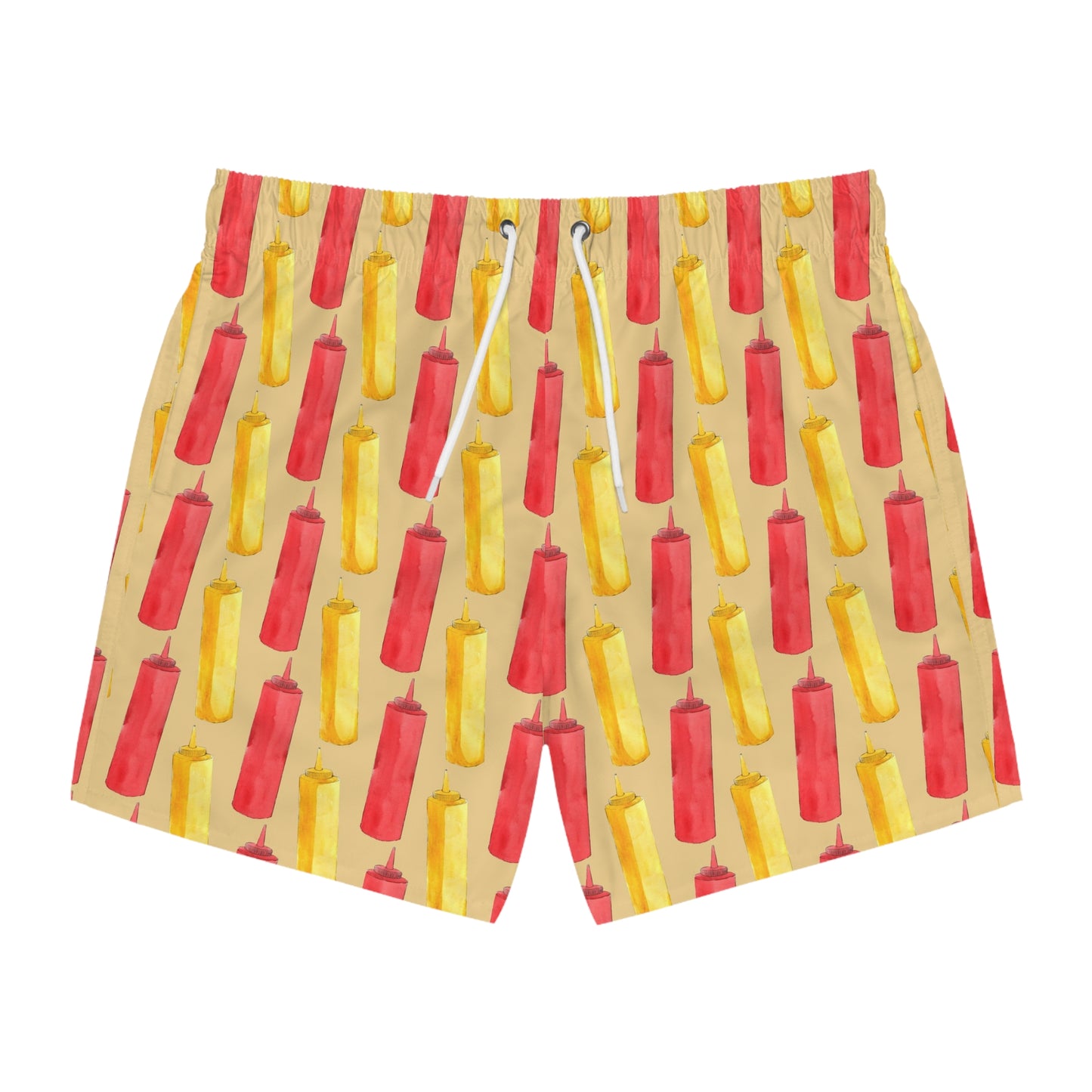 Men’s BBQ Swim Trunks – Grill & Cookout Boardshorts | Funny Food Print Swimwear | Fast-Dry Summer Swim Shorts