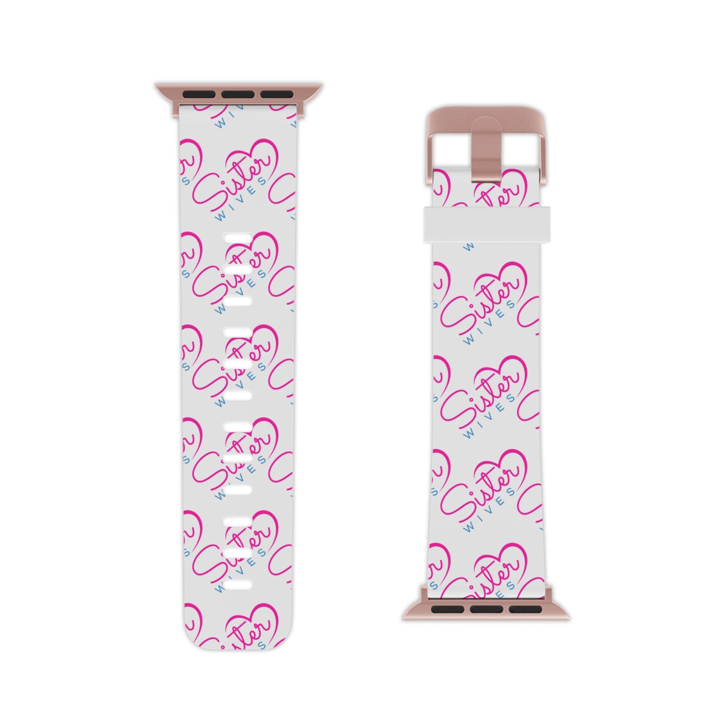 Sister Wives Logo Apple Watch Band — Pink Heart Script Pattern