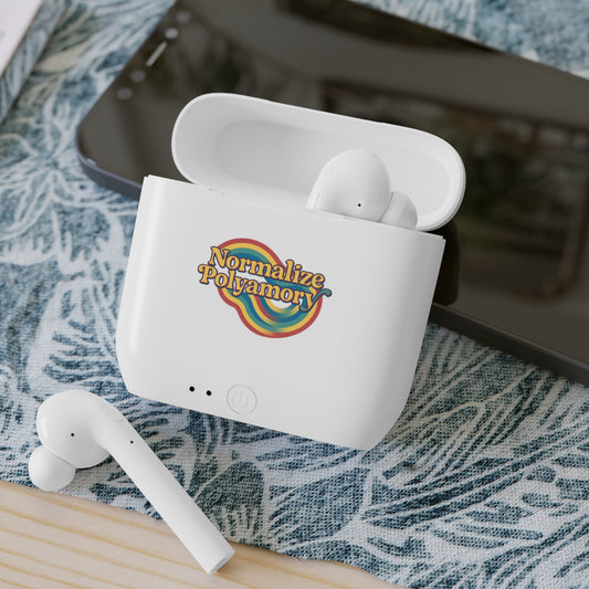 Sisterwives Normalize Polyamory Wireless Earbuds, Wireless Ear Buds Cover, Fun Tech Accessory, Gift for Music Lovers, Modern Chic