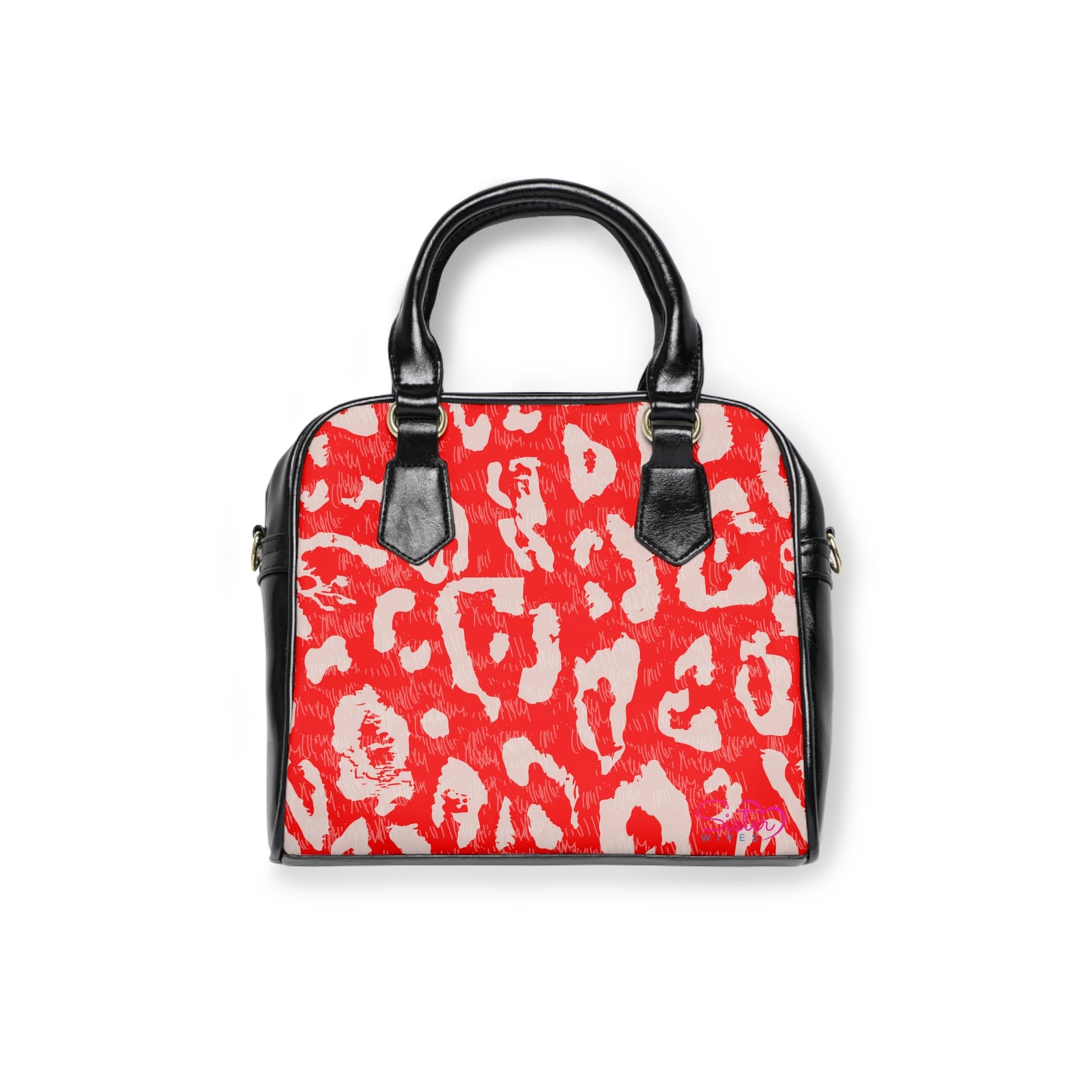 Red Leopard Heart Shoulder Handbag – Valentine Leopard PU Leather Purse, Polyamory & ENM Friendly Fashion Bag, Love-Positive Gift