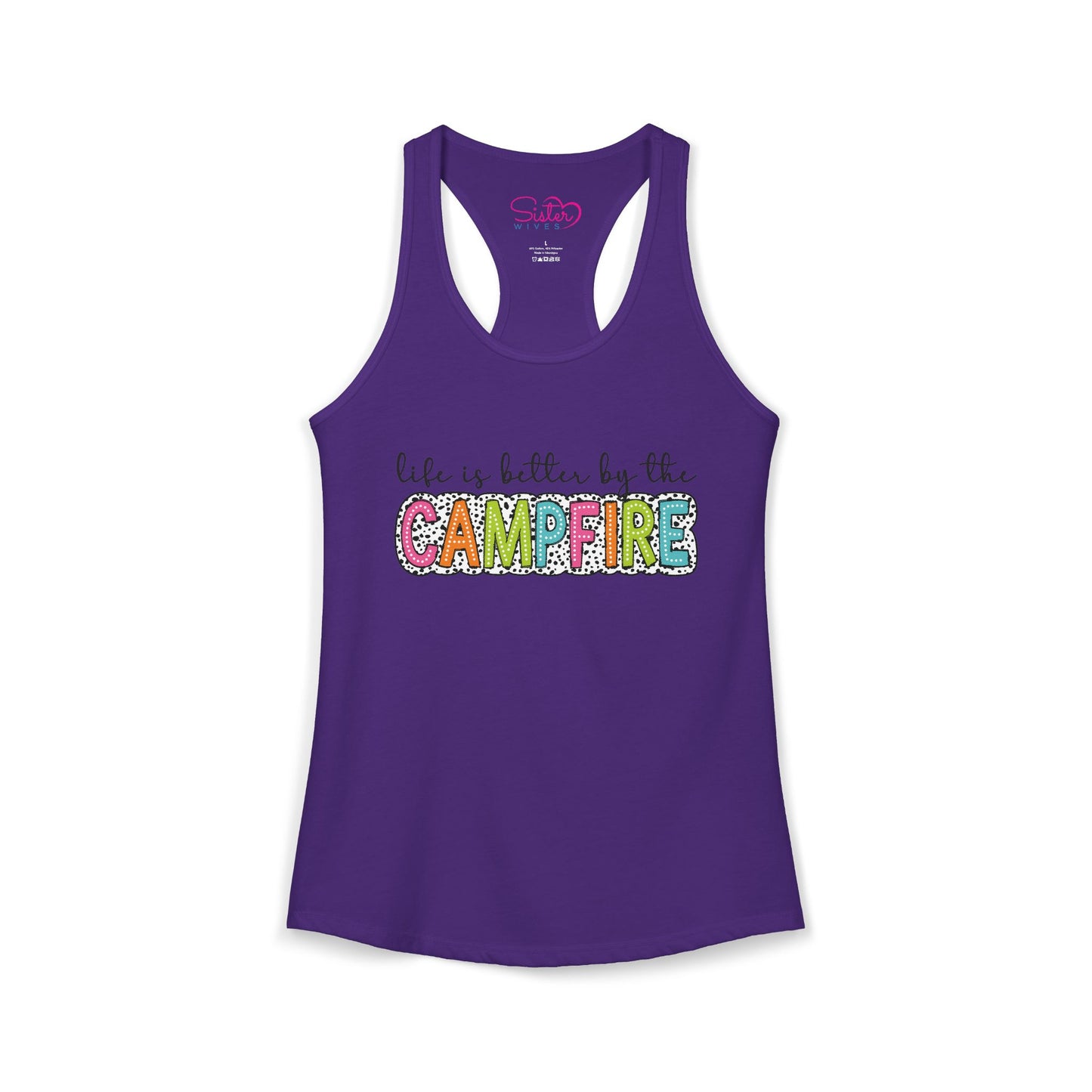Campfire Racerback Tank | Cozy Outdoorsy Summer Tank Top | Chosen Family Camping Shirt | Inclusive Lifestyle Apparel