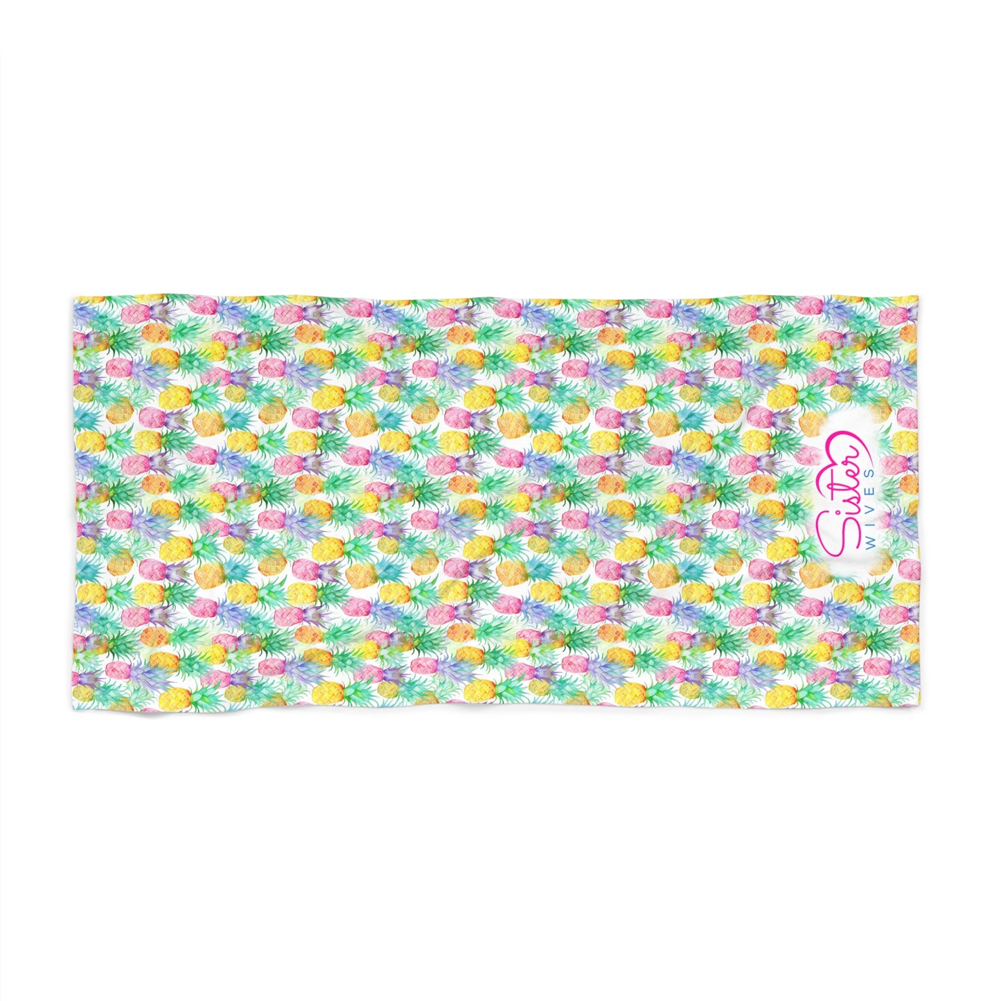 Upside-down Pineapple Rainbow Beach Towel Tropical Vibe Towel, Summer Vacation Poolside Essential, Beach Day Accessory