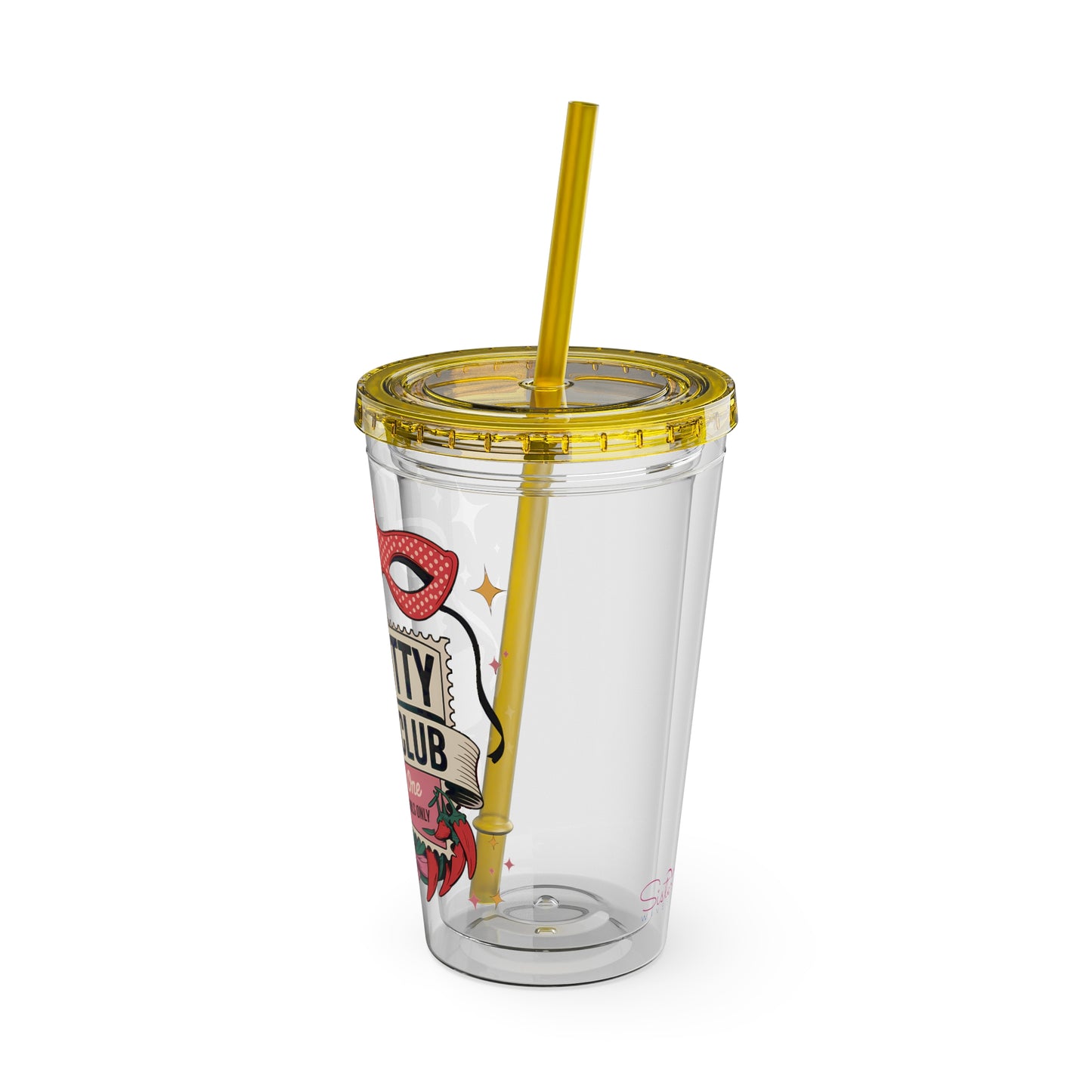 Admit One: Smutty Book Club – 16oz Sunsplash Tumbler | Polyamory Pride Cup | ENM Lifestyle Drinkware | Swinger Aesthetic Travel Cup | Spicy Romance Reader Gift | Poly, Open Relationship,...