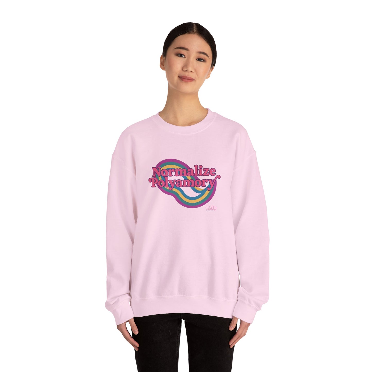 Normalize Polyamory Sweatshirt – Ethical Non-Monogamy Unisex Crewneck | Poly Pride & Relationship Visibility Apparel
