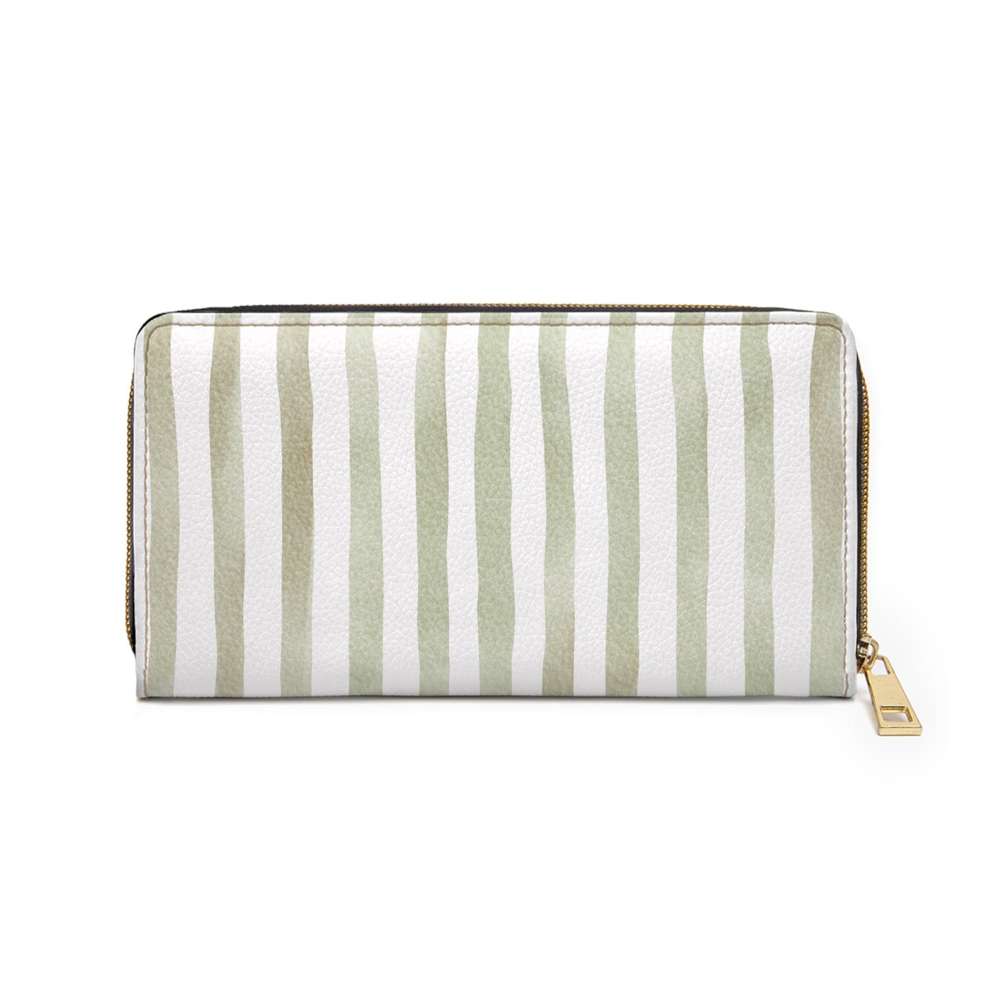 Stripe Zip Up Wallet – Polyamory Sisterwives ENM Friendly Wallet | Swinger Lifestyle Accessory | Minimalist Blush Stripe Zipper Wallet