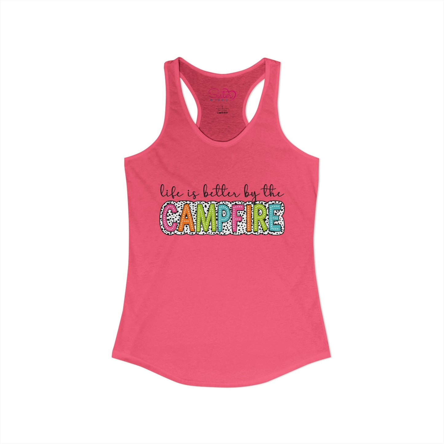 Campfire Racerback Tank | Cozy Outdoorsy Summer Tank Top | Chosen Family Camping Shirt | Inclusive Lifestyle Apparel