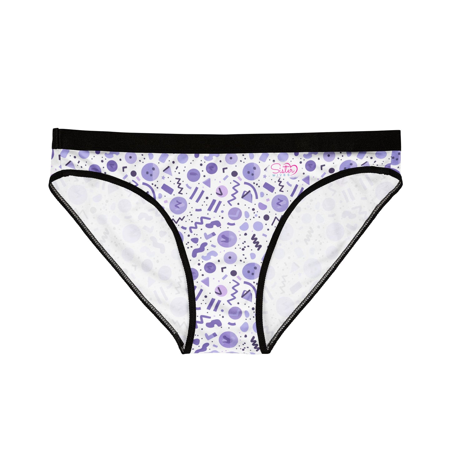 Sisterwives Retro Purple & White Print Women's Underwear, Vibrant Lingerie, Comfortable Panties, Gift for Her, Everyday Essentials, Colorful Intimates