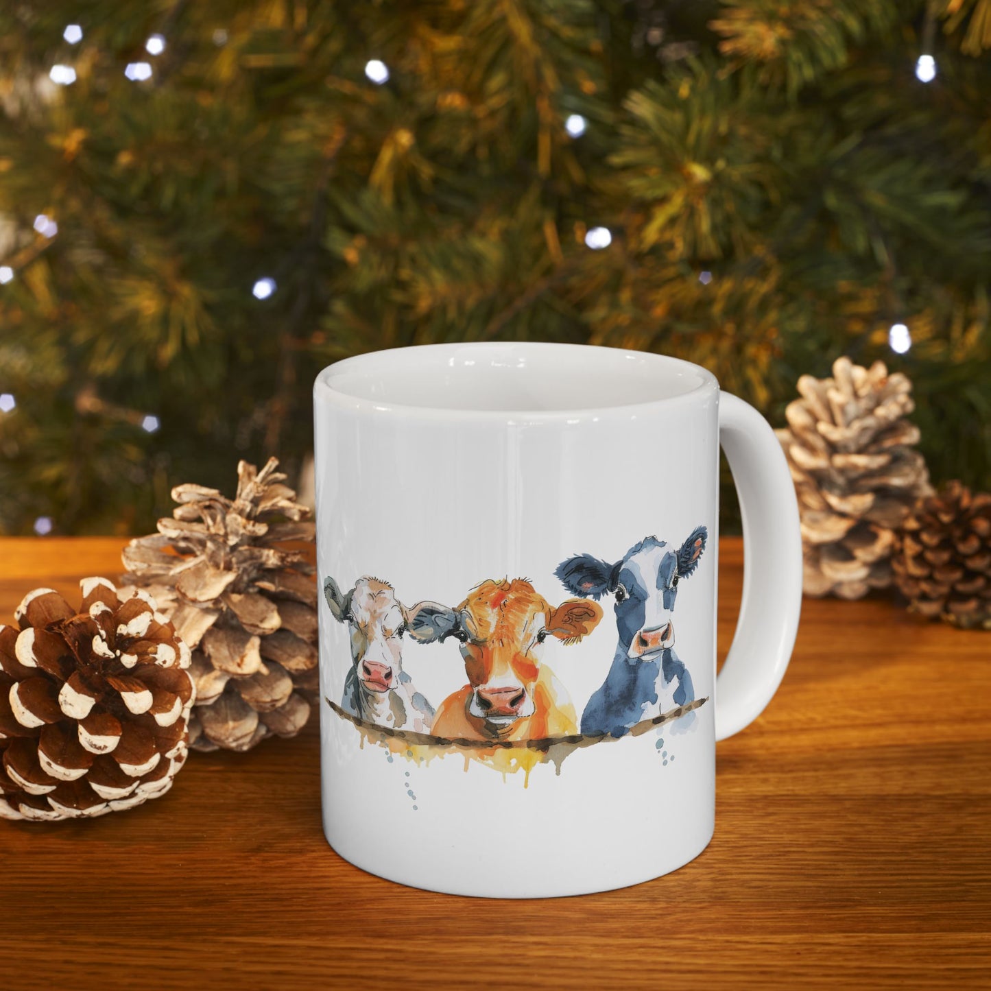 Three Cows Mug | Chosen Family Coffee Cup | Polyamory & Sisterwives Symbol Mug | Ethical Non-Monogamy Gift | Cozy Farmhouse Ceramic Mug