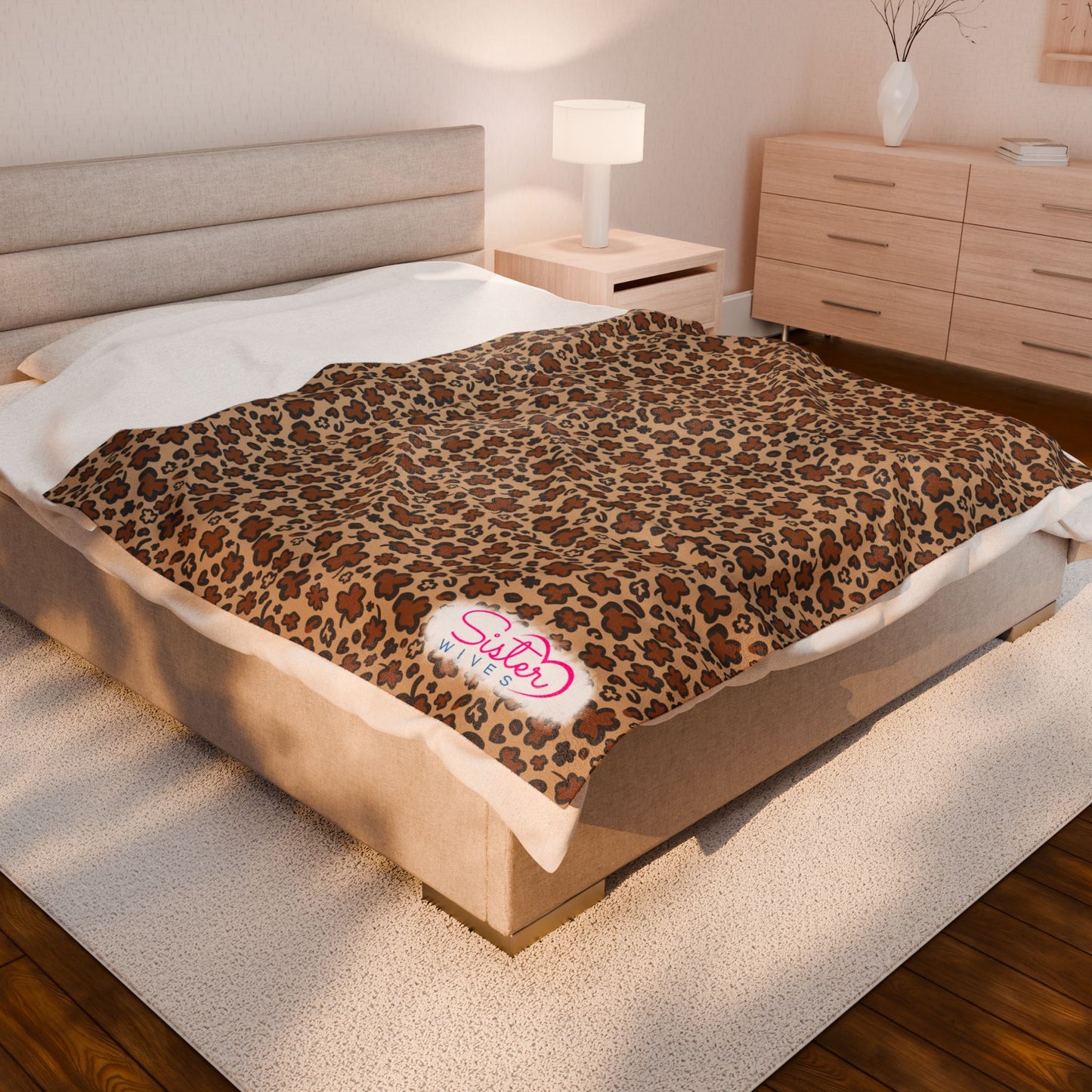 Leopard Print Shamrock Throw Blanket St. Patty’s Day Home Decor Polyamory Sisterwives ENM Friendly Home Decor | Swinger Lifestyle Cozy Blanket