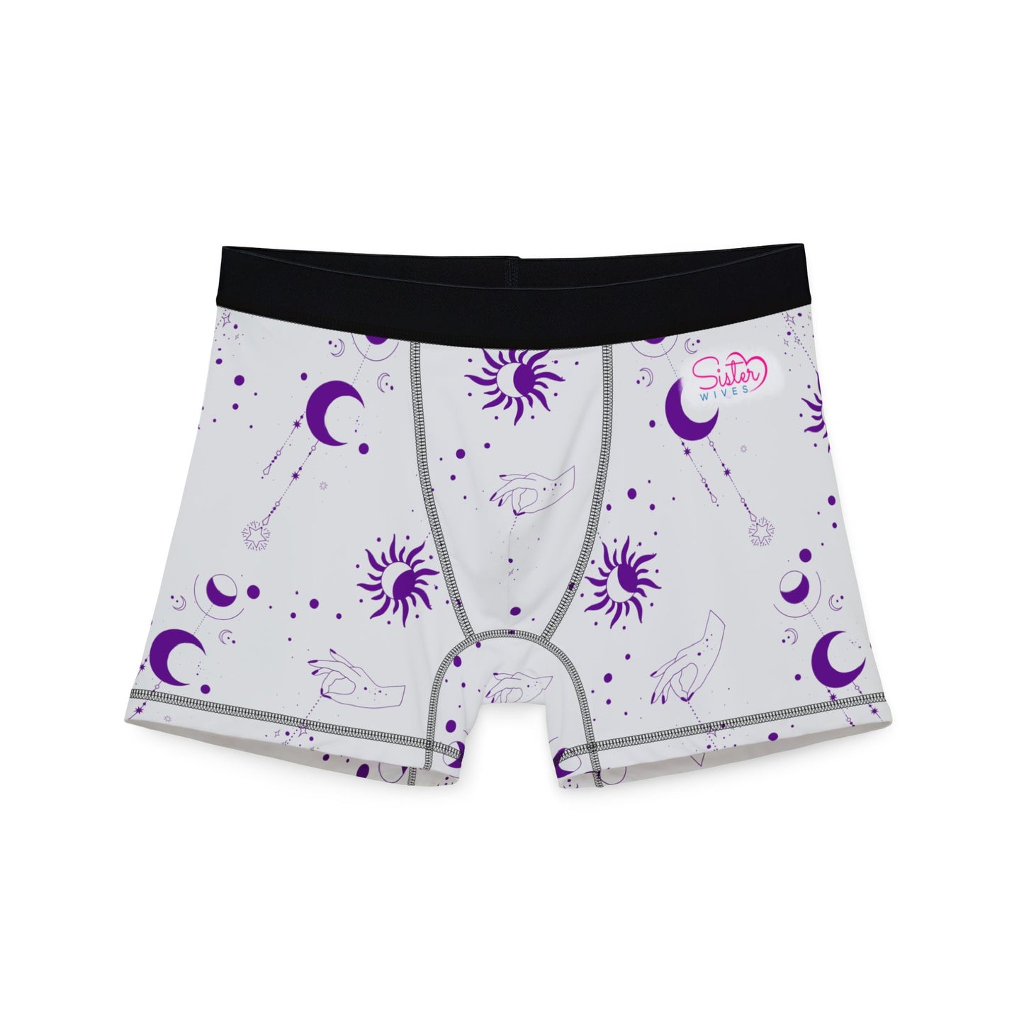 Celestial Polyamory Men’s Boxer Briefs – Astrology & Cosmic Underwear | ENM, Non-Monogamy & Pride-Friendly Intimates