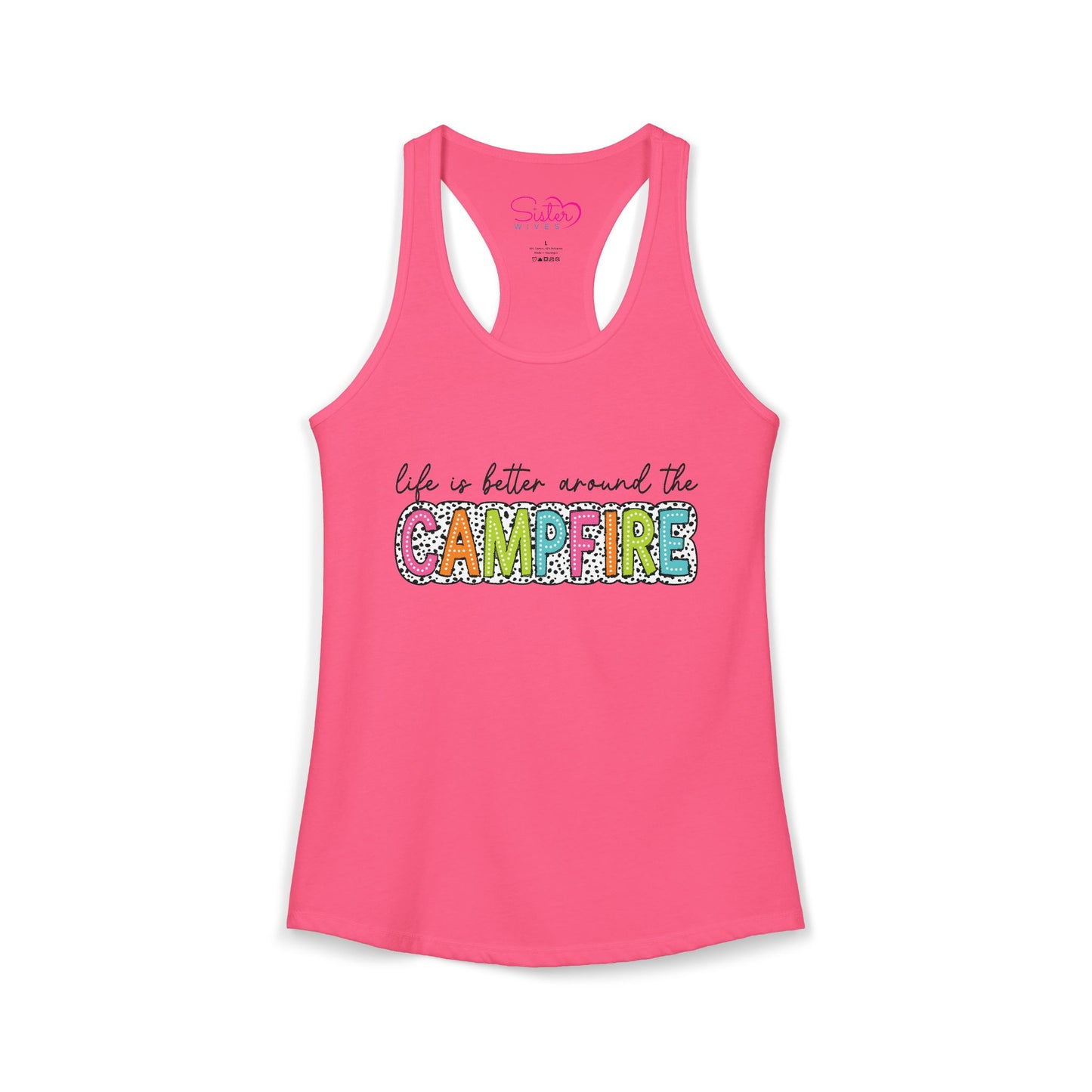 Campfire Racerback Tank | Cozy Outdoorsy Summer Tank Top | Chosen Family Camping Shirt | Inclusive Lifestyle Apparel