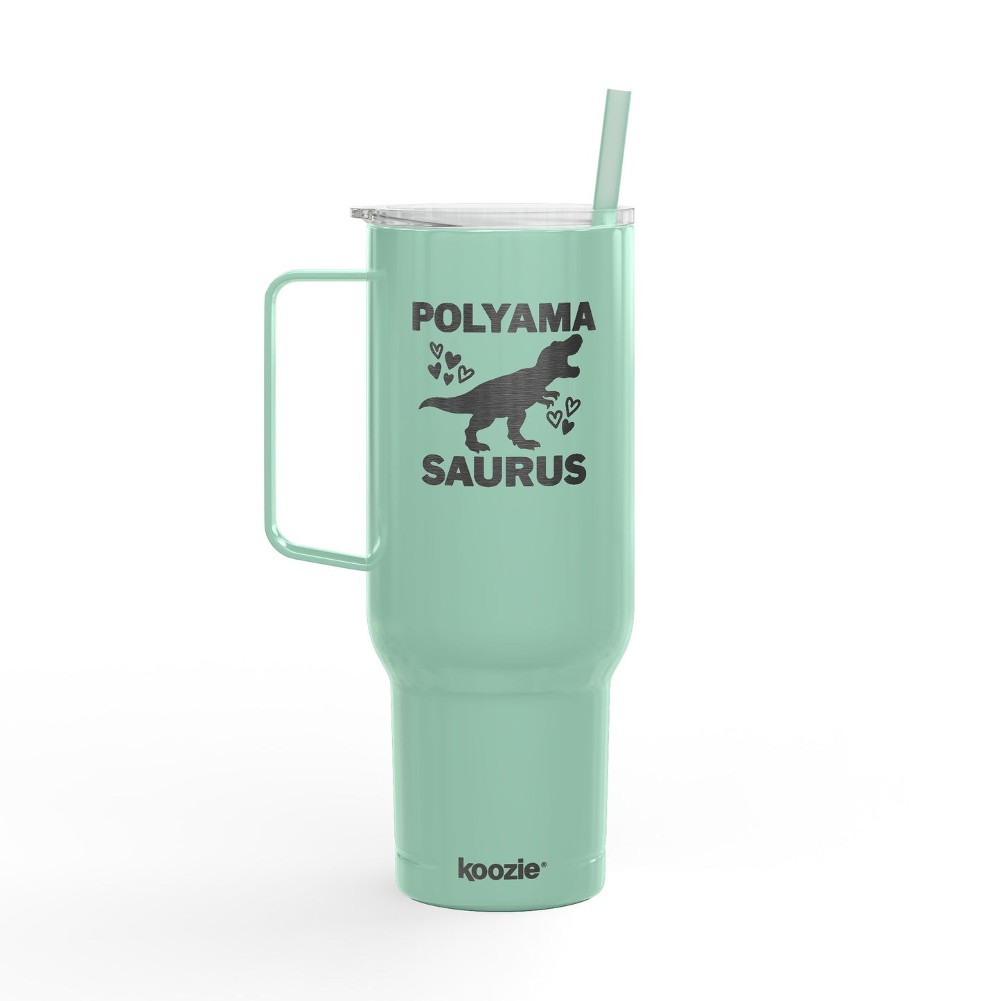 Polyama Saurus Dinosaur Polyamorous Funny Personalized Insulated Tumbler with Lid, 40oz - Custom Engraved Travel Mug for Hot & Cold Drinks, Sunscreen Tumbler, Birthday Gift, [...]