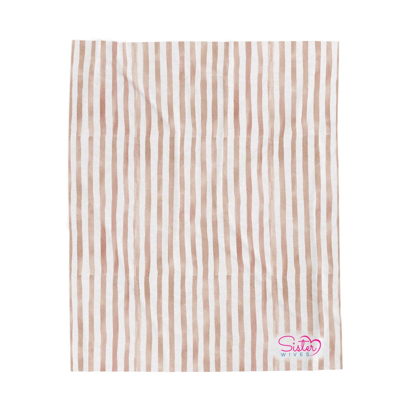 Soft Stripe Throw Blanket – Polyamory Sisterwives ENM Friendly Home Decor | Swinger Lifestyle Cozy Blanket | Minimalist Blush Stripe Throw