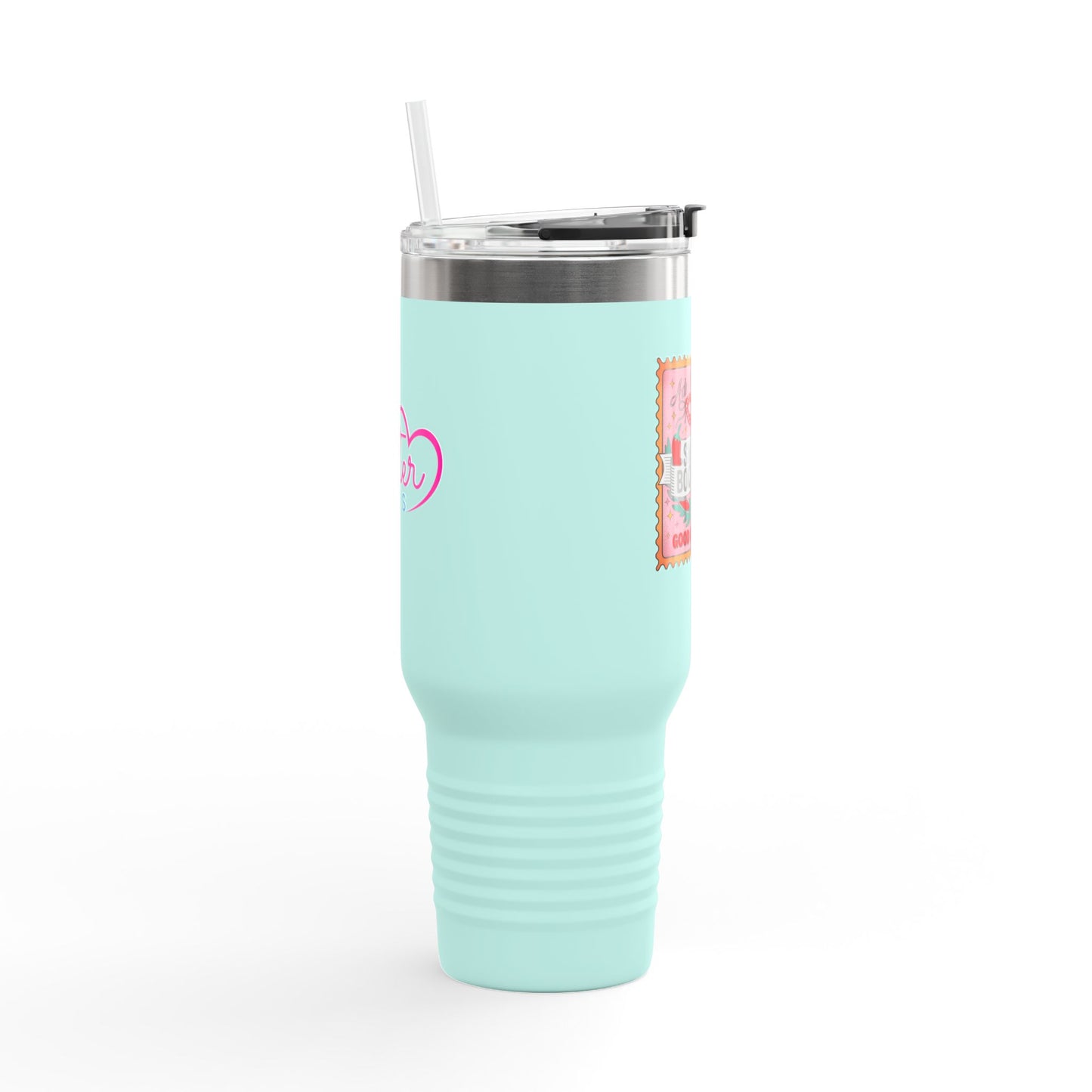 Smutty Book Club 40oz Insulated Travel Mug – Admit One Romance Reader Tumbler with Straw | Funny Spicy Booktok Cup