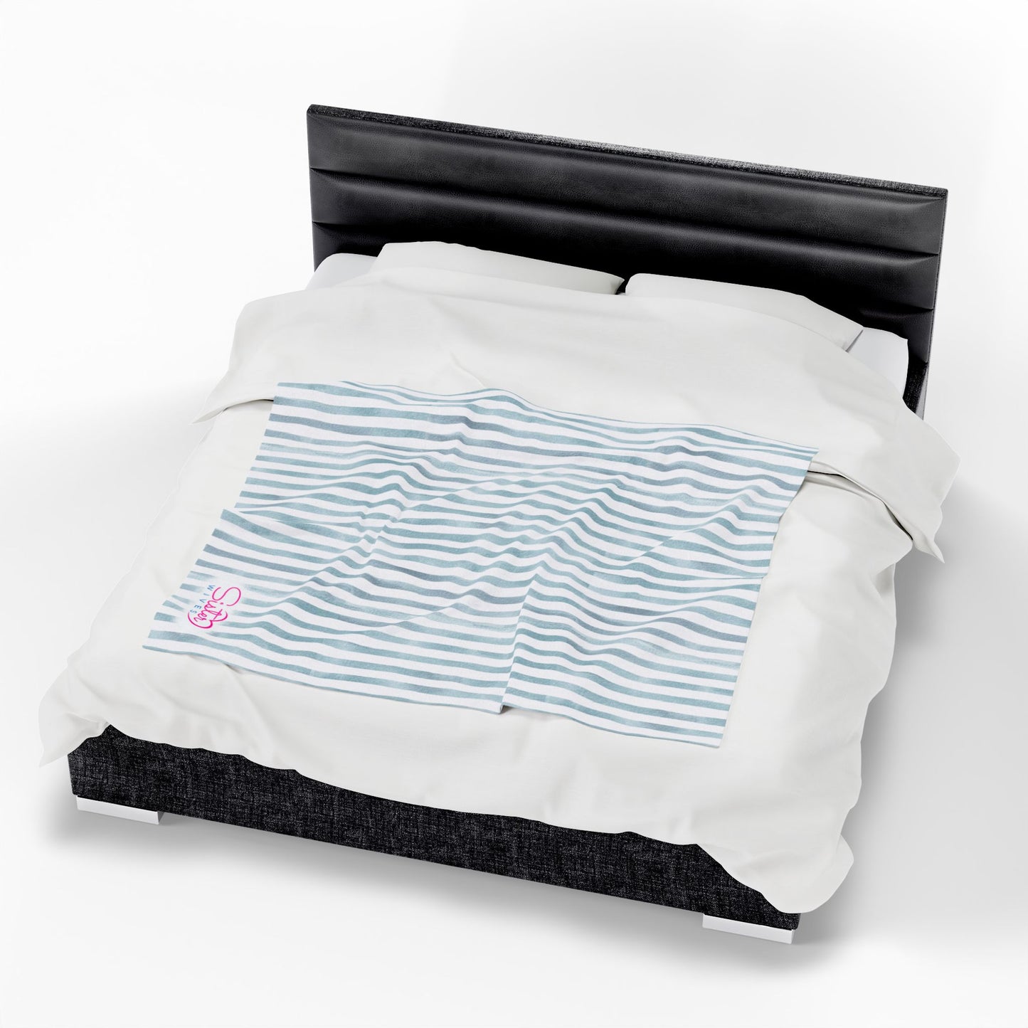 Soft Stripe Throw Blanket – Polyamory Sisterwives ENM Friendly Home Decor | Swinger Lifestyle Cozy Blanket | Minimalist Blush Stripe Throw