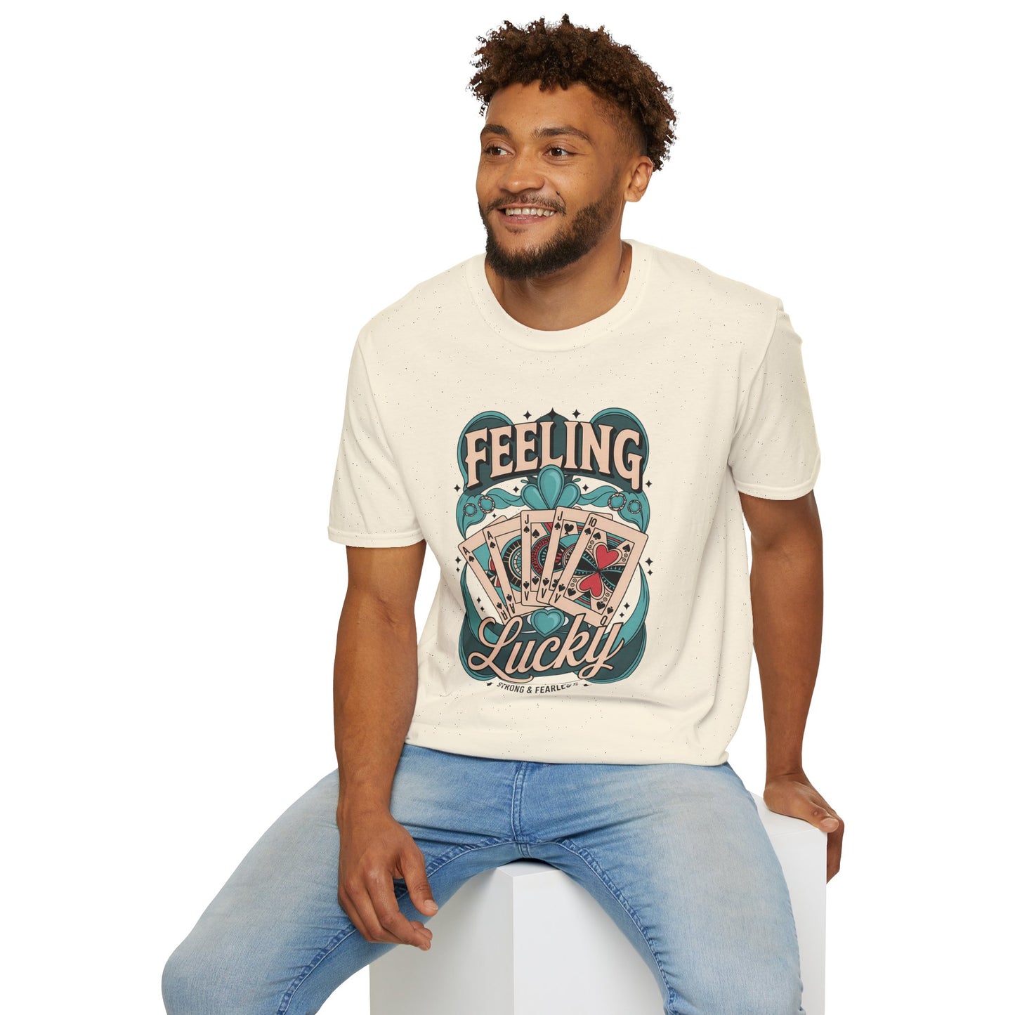 Feeling Lucky Shirt – Vintage Casino Graphic Tee, Lucky Cards St Patrick’s Day Shirt, Poly-Friendly ENM Unisex Gildan 64000