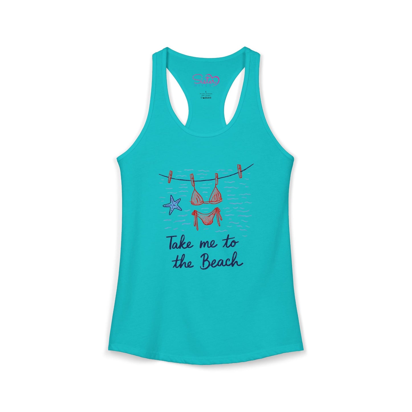 Take Me to the Beach Racerback Tank – Cute Summer Tank Top | Beach Lover Shirt | Vacation Graphic Tank