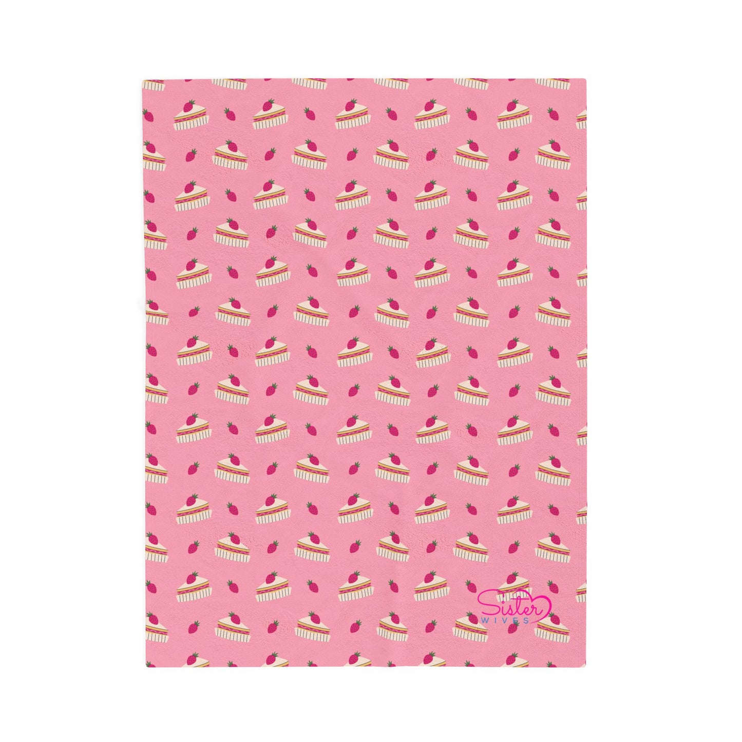 Pink Cake Plush Blanket | Cozy Dessert Throw Blanket | Cute Aesthetic Velveteen Blanket | Sweet Treat Bedding | Soft Gift Blanket
