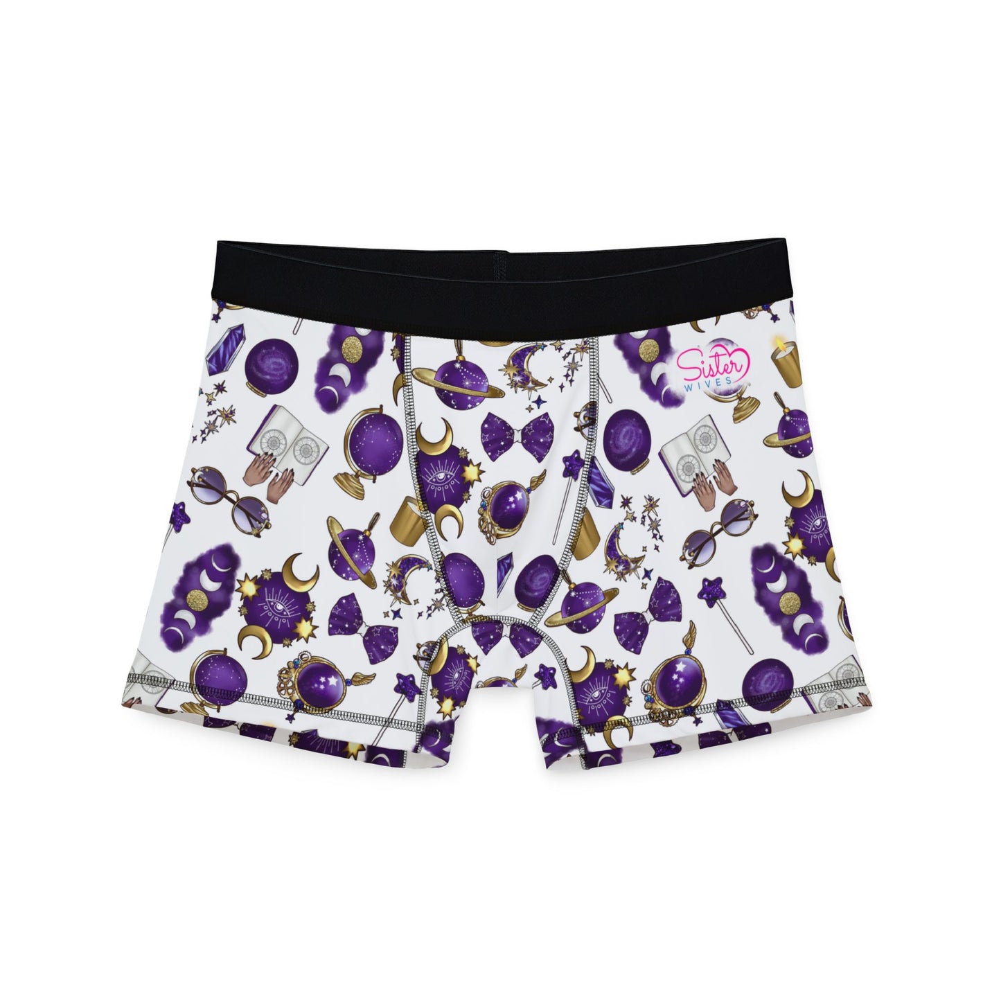 Celestial Polyamory Men’s Boxer Briefs – Astrology & Cosmic Underwear | ENM, Non-Monogamy & Pride-Friendly Intimates