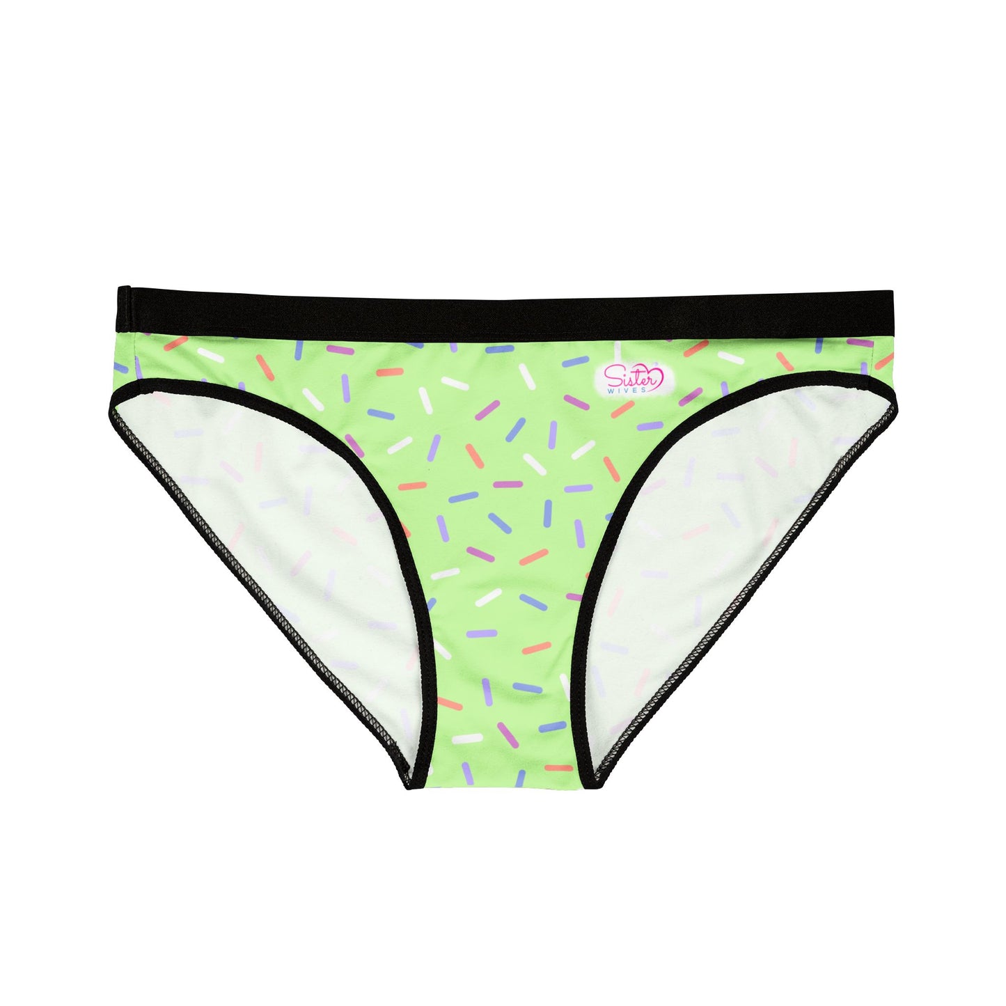 Green Sprinkle Bikini Panties | Polyamory-Friendly Lingerie | ENM Underwear | Aesthetic Women’s Briefs | Body-Positive Intimates
