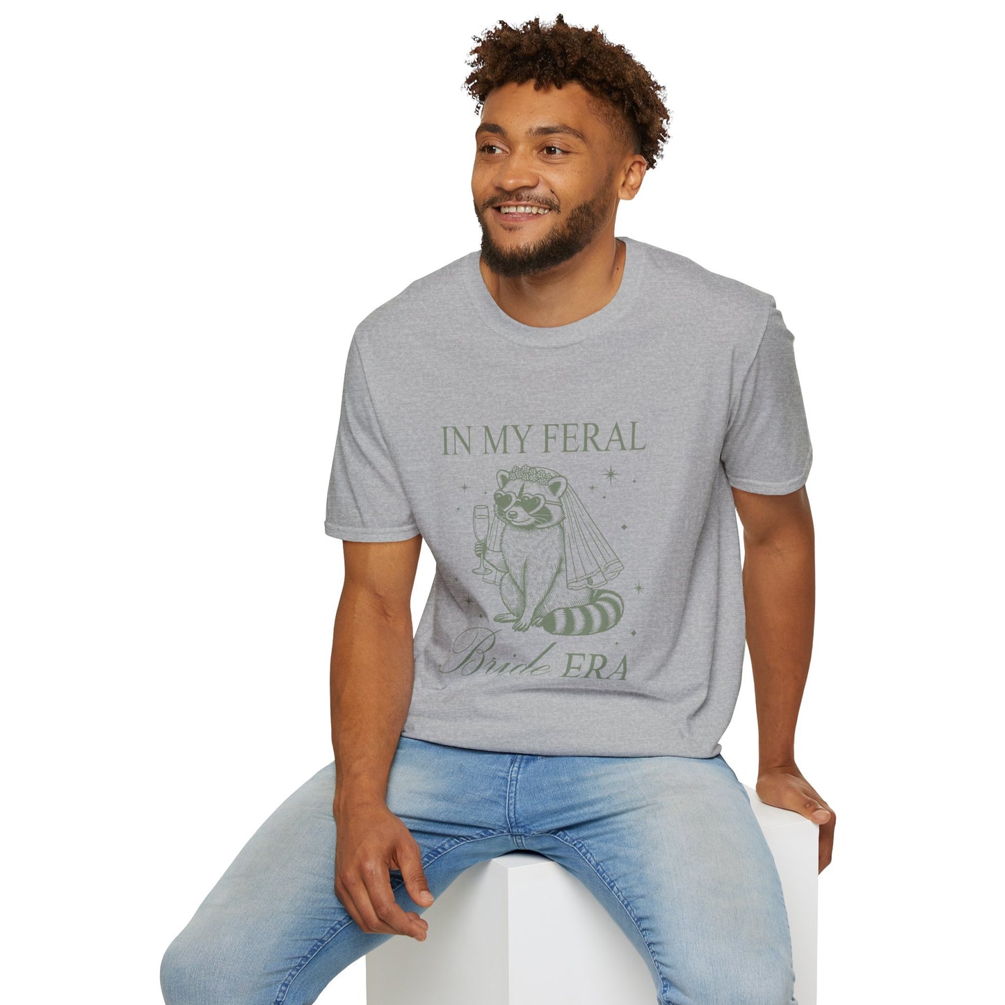 In My Feral Bride Era Shirt – Funny Bachelorette Party Tee, Chaotic Bride Humor Wedding Shirt, Poly-Friendly Unisex Gildan 64000