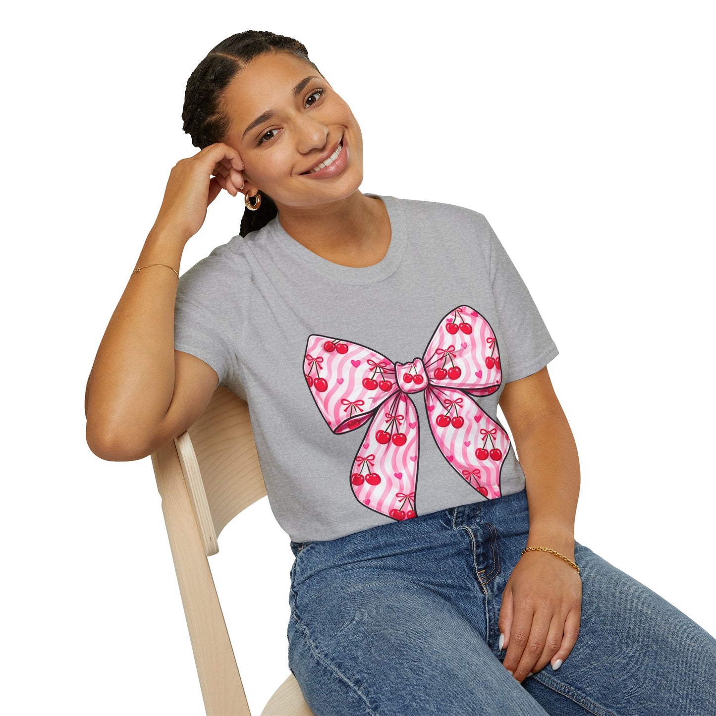 Valentine's Day Red Coquette Bow Shirt – Flirty Valentine Bow T-Shirt, Polyamory ENM Non-Monogamy Symbol Tee, Unisex Gildan 64000