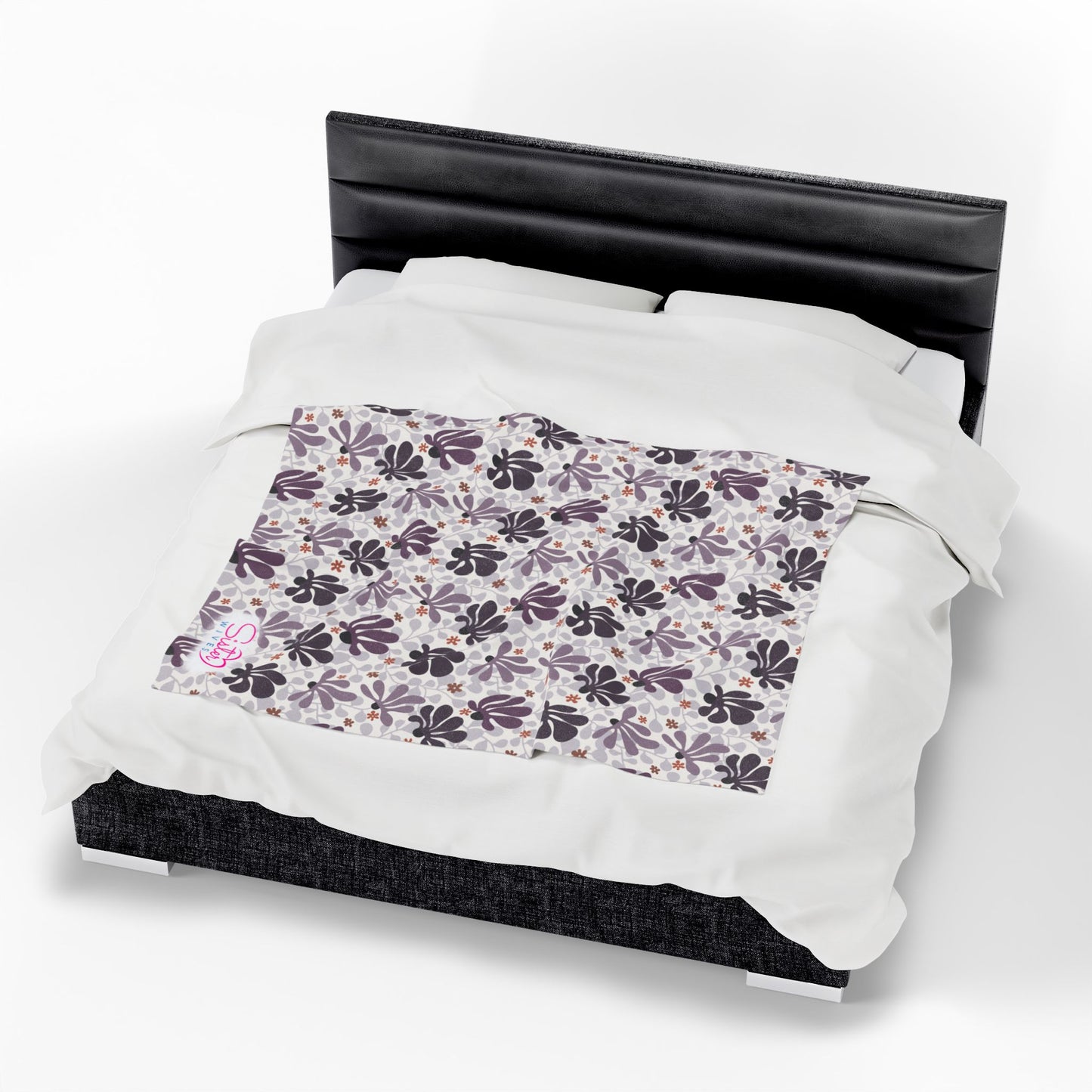 Purple Boho Floral Throw Blanket – Cozy Botanical Home Decor | Polyamory & ENM Friendly