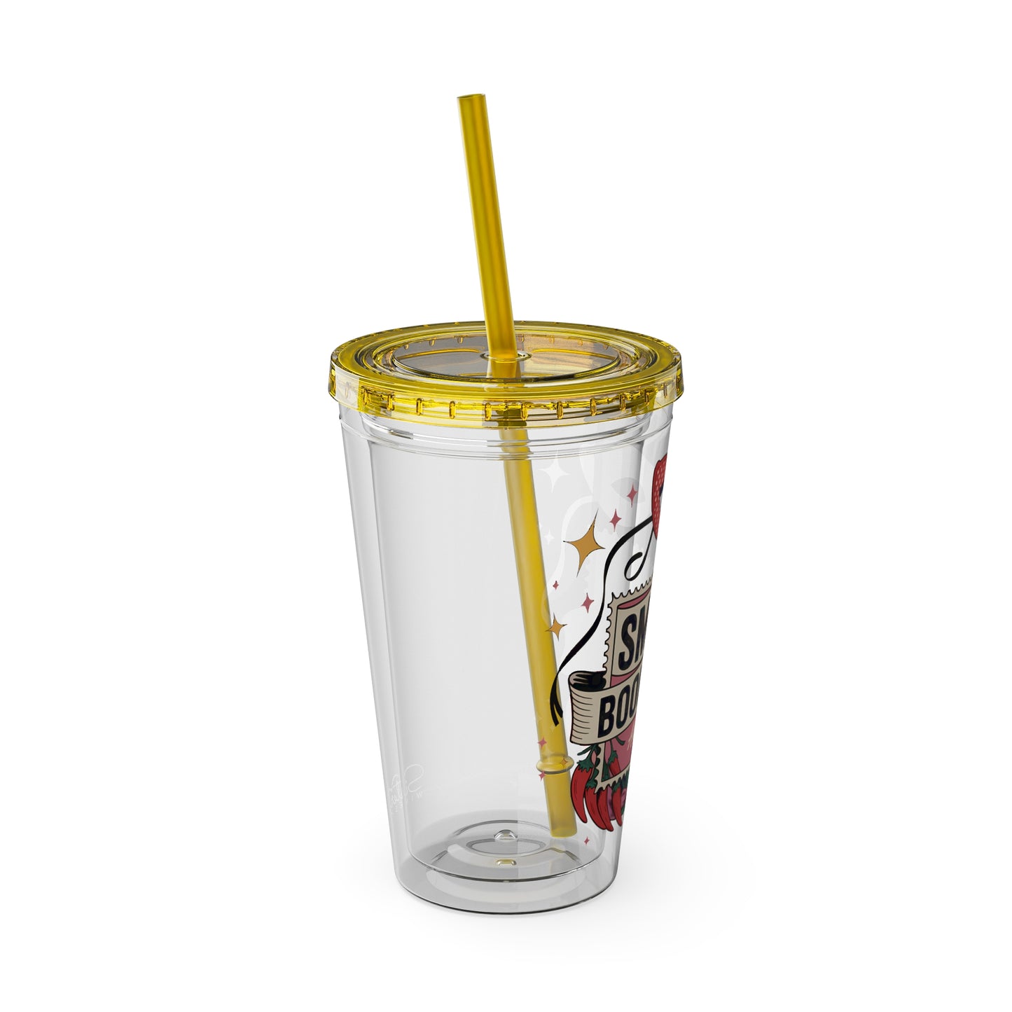 Admit One: Smutty Book Club – 16oz Sunsplash Tumbler | Polyamory Pride Cup | ENM Lifestyle Drinkware | Swinger Aesthetic Travel Cup | Spicy Romance Reader Gift | Poly, Open Relationship,...