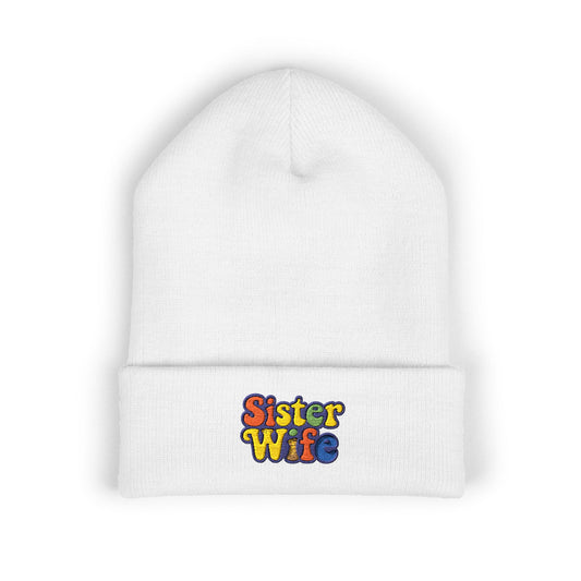 Embroidered Sister Wife Beanie || Cozy Winter Hat || Perfect Gift for Her || Unique Birthday Present || Warm Knit Cap