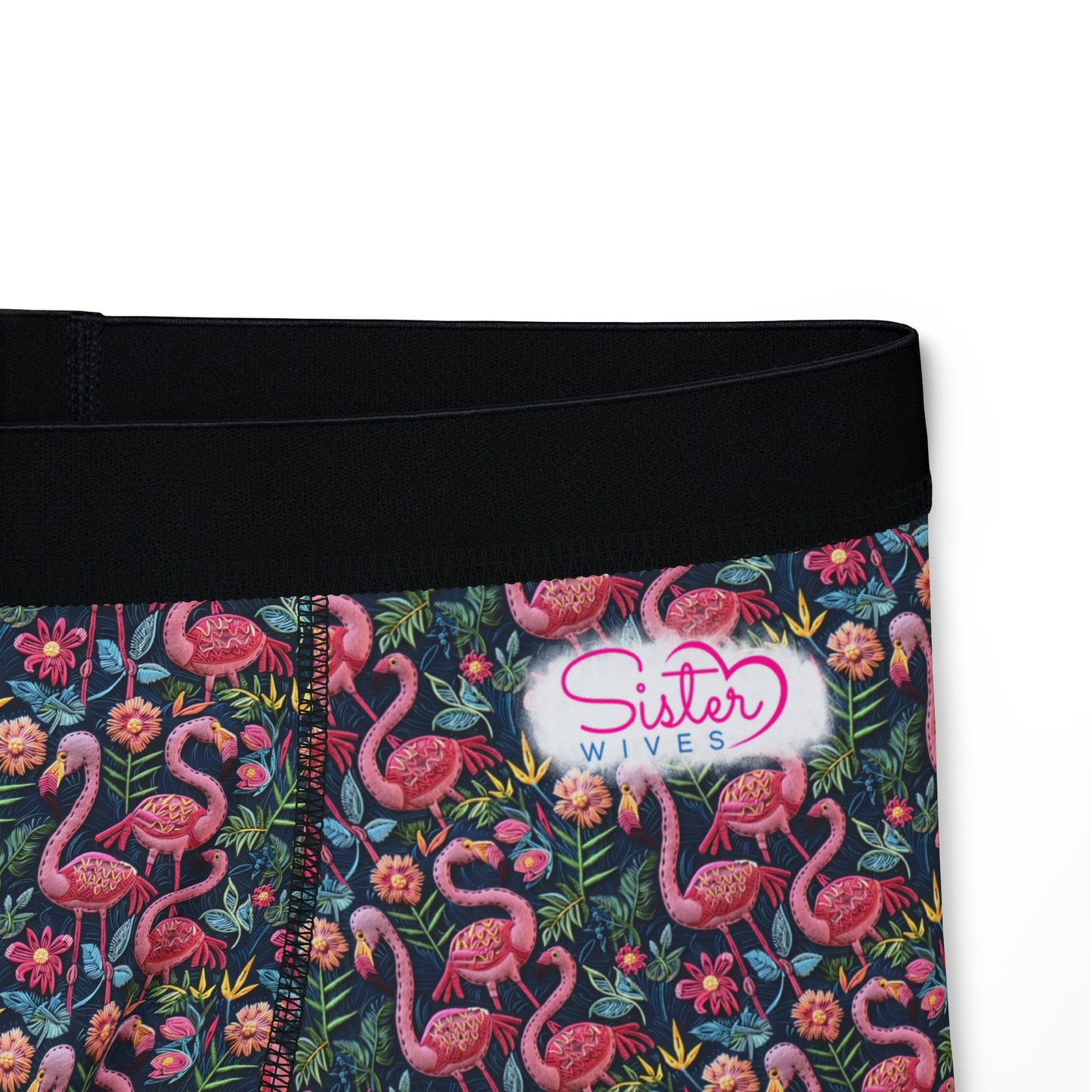 Sisterwives Tropical Flamingos Men's Boxers | Fun Swinger Underwear, Summer Loungewear, Tropical Gift, Comfortable Boxers, Vibrant Print