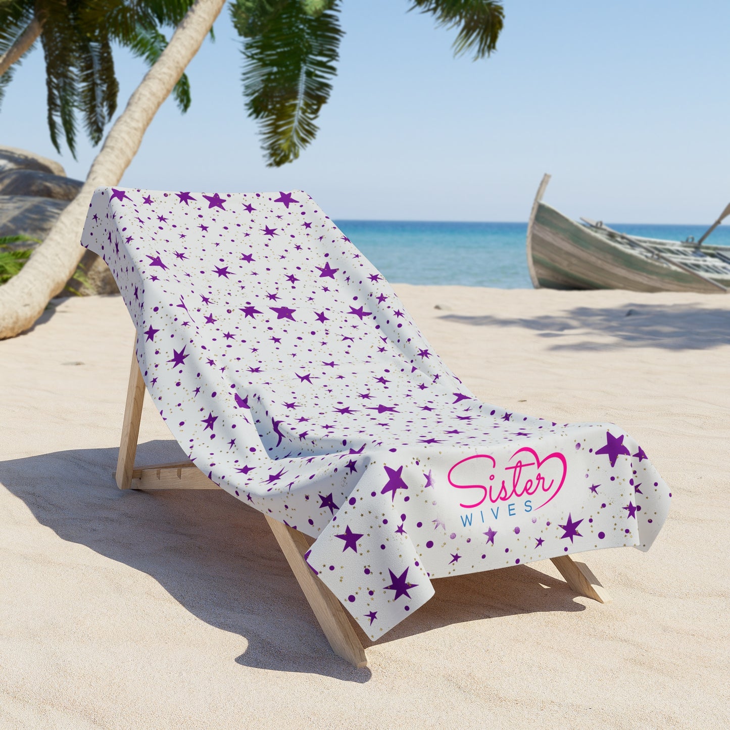 Celestial Zodiac Polyamory Beach Towel | ENM & Non-Monogamy Friendly Astrology, Zodiac & Magical Aesthetic Pool Towel