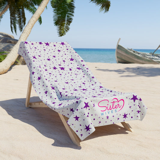 Celestial Zodiac Polyamory Beach Towel | ENM & Non-Monogamy Friendly Astrology, Zodiac & Magical Aesthetic Pool Towel
