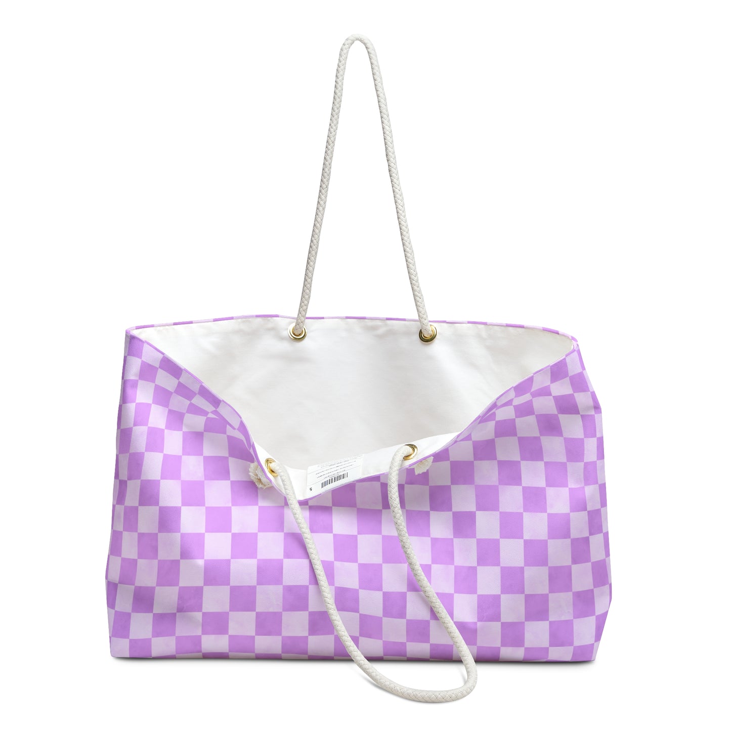 Lavender Checker Weekender Bag | Soft Purple Travel Tote | ENM & Polyamory Friendly Overnight Bag | Chosen Family Aesthetic Carryall