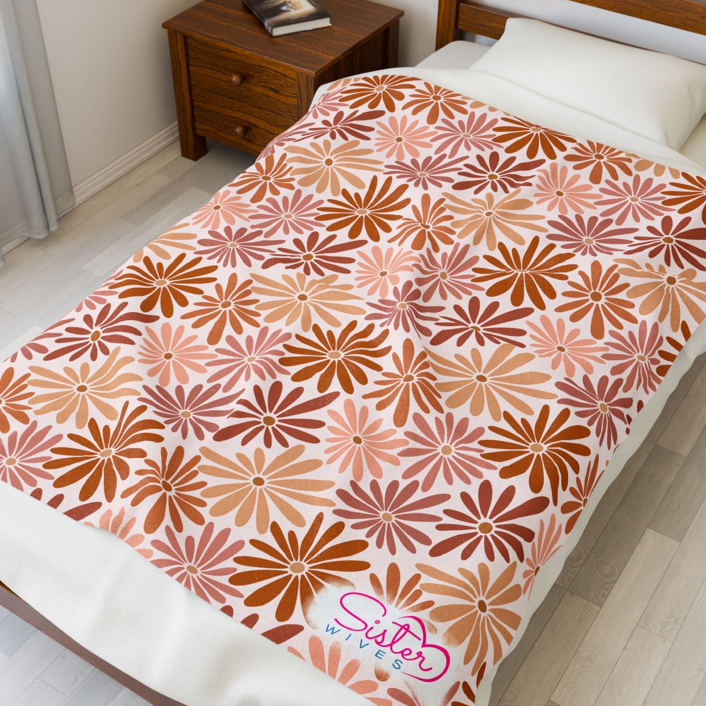 Boho Floral Throw Blanket – Cozy Botanical Home Decor | Polyamory & ENM Friendly