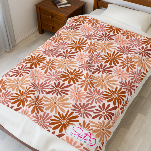 Boho Floral Throw Blanket – Cozy Botanical Home Decor | Polyamory & ENM Friendly