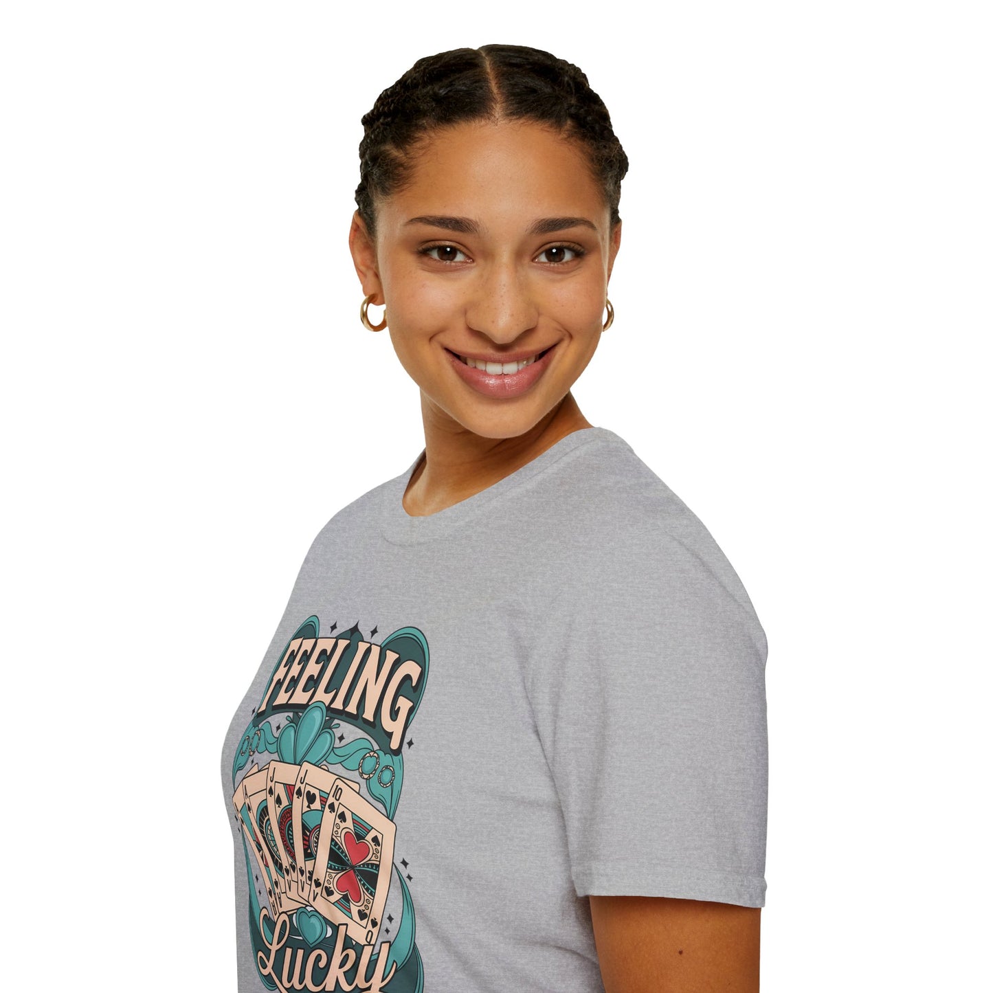 Feeling Lucky Shirt – Vintage Casino Graphic Tee, Lucky Cards St Patrick’s Day Shirt, Poly-Friendly ENM Unisex Gildan 64000