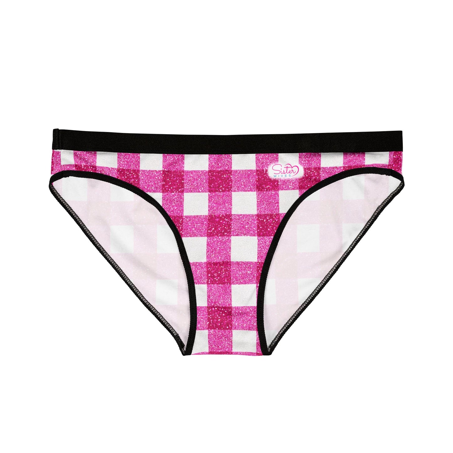 Women’s Valentine’s Gingham Underwear – Pink Checkered Panties, Polyamory & Swinger Friendly Lingerie, ENM Pride, Matching Couples Sets Available