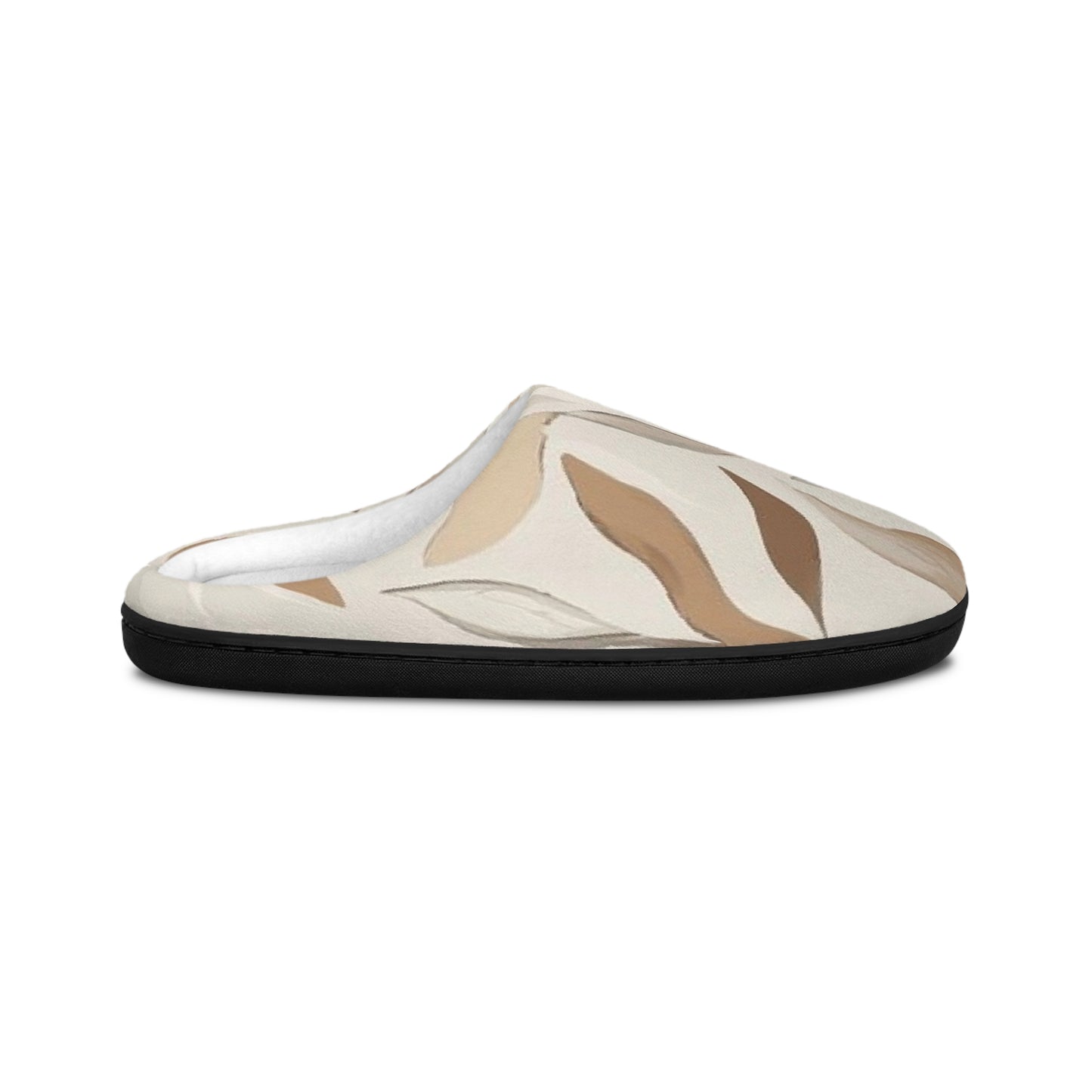 Men’s Neutral Boho Slippers – Abstract Earth Tone Indoor House Shoes | Modern Minimal Cozy Men’s Slippers | Non-Slip Loungewear