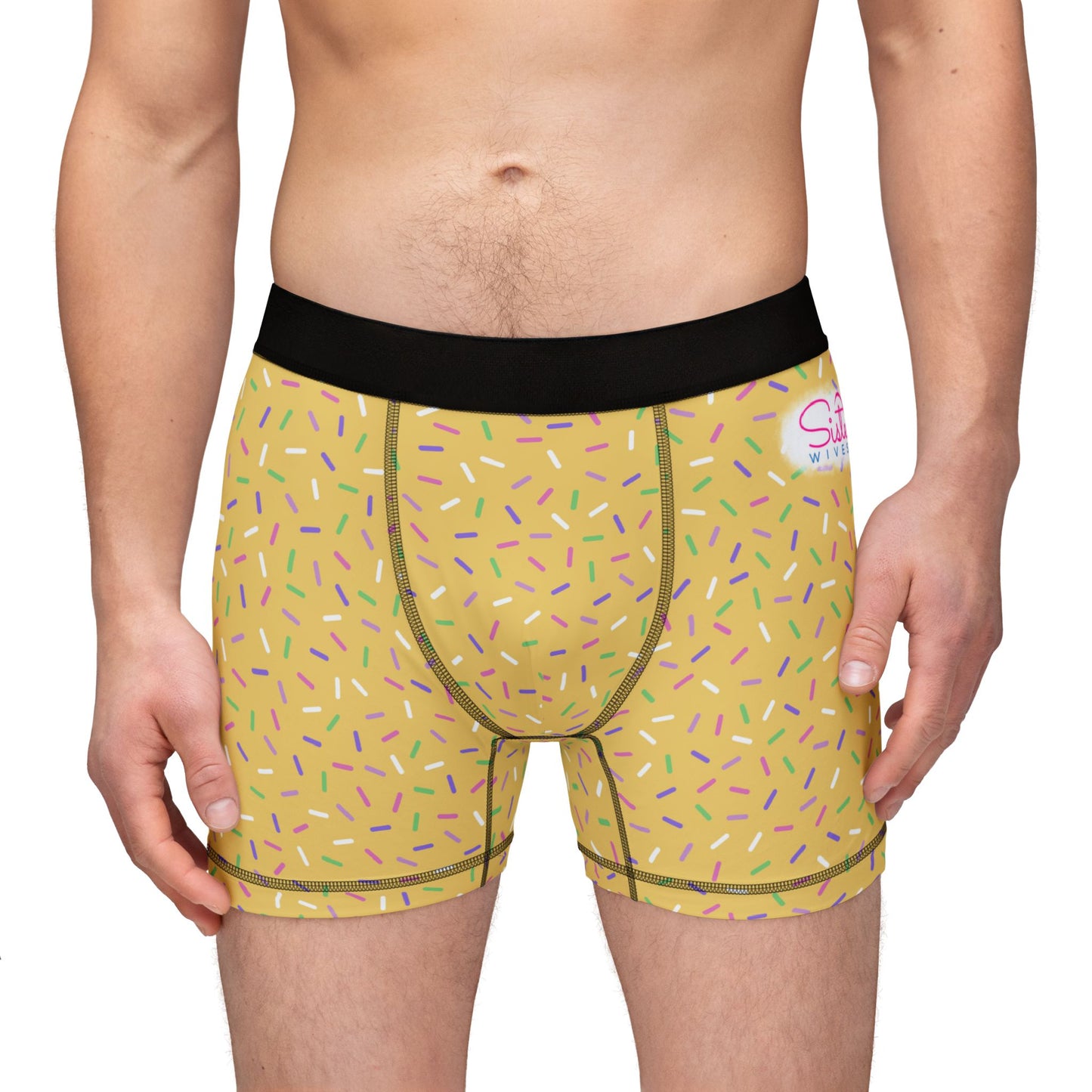 Yellow Sprinkle Men’s Boxer Briefs | Polyamory-Friendly Underwear | ENM Men’s Loungewear | Aesthetic Stretch Boxer Briefs | Body-Positive Intimates
