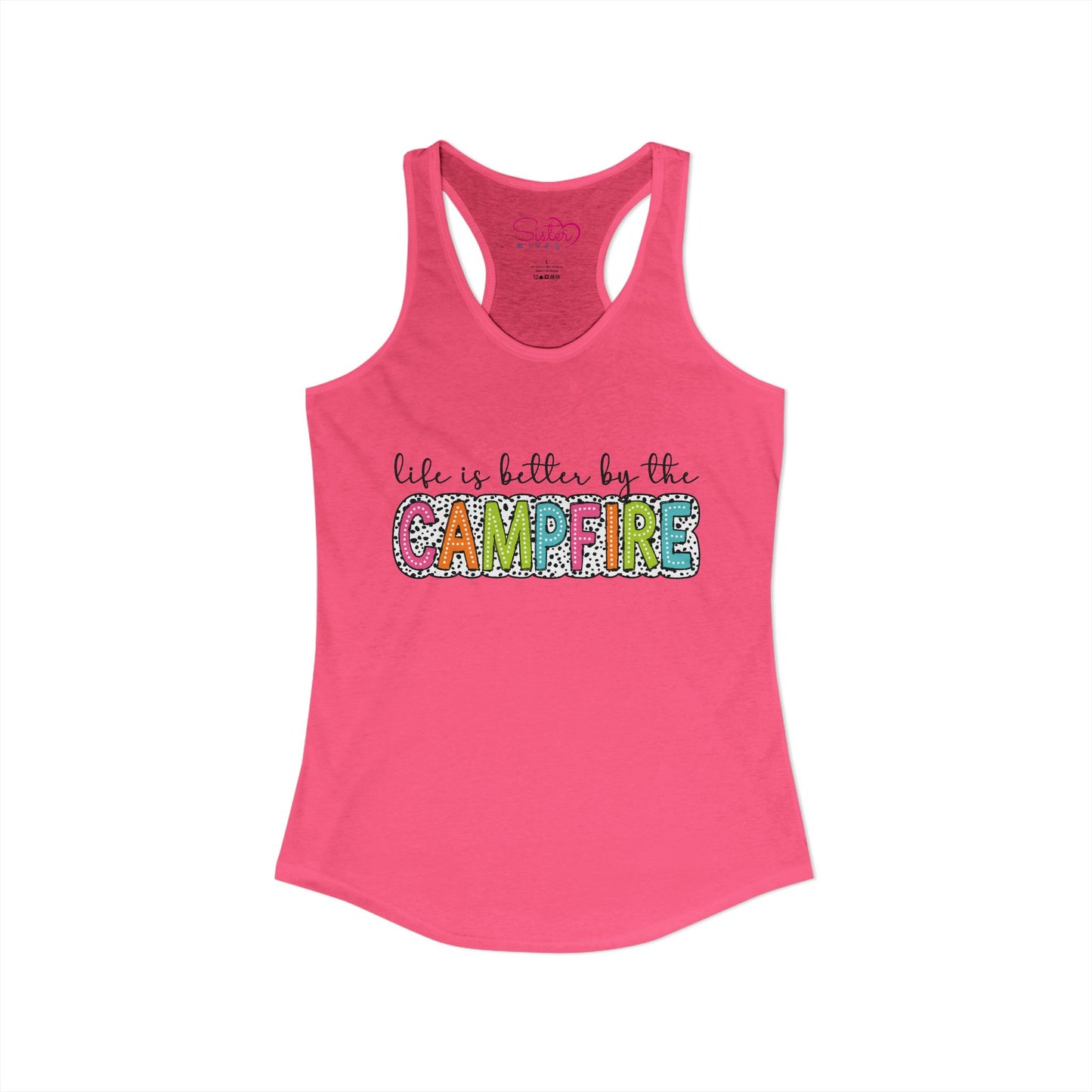 Campfire Racerback Tank | Cozy Outdoorsy Summer Tank Top | Chosen Family Camping Shirt | Inclusive Lifestyle Apparel