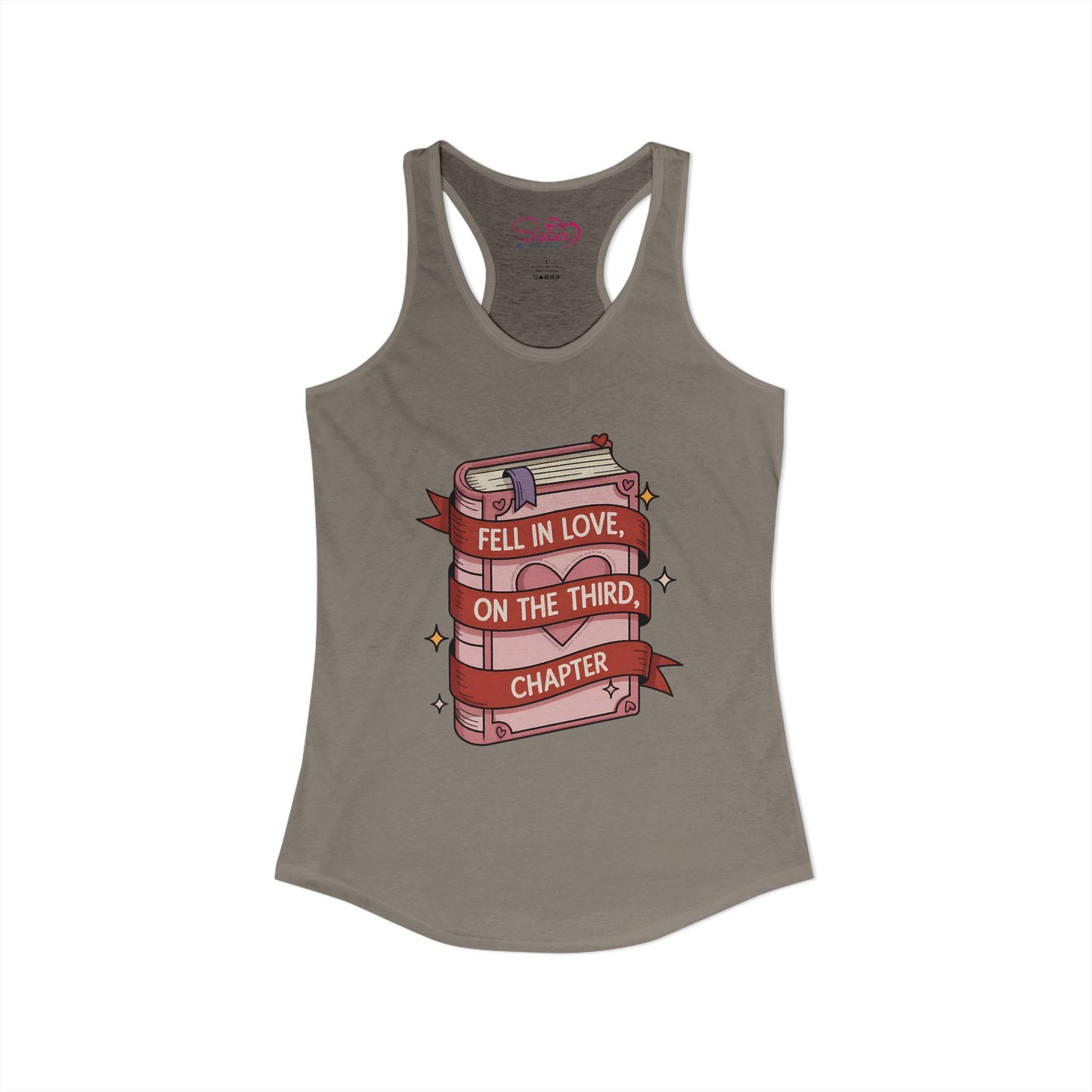 Fell in Love on the Third Chapter Racerback Tank – Book Lover Romance Tank Top | Reader Humor | Soft Feminist, Poly & ENM Friendly Apparel