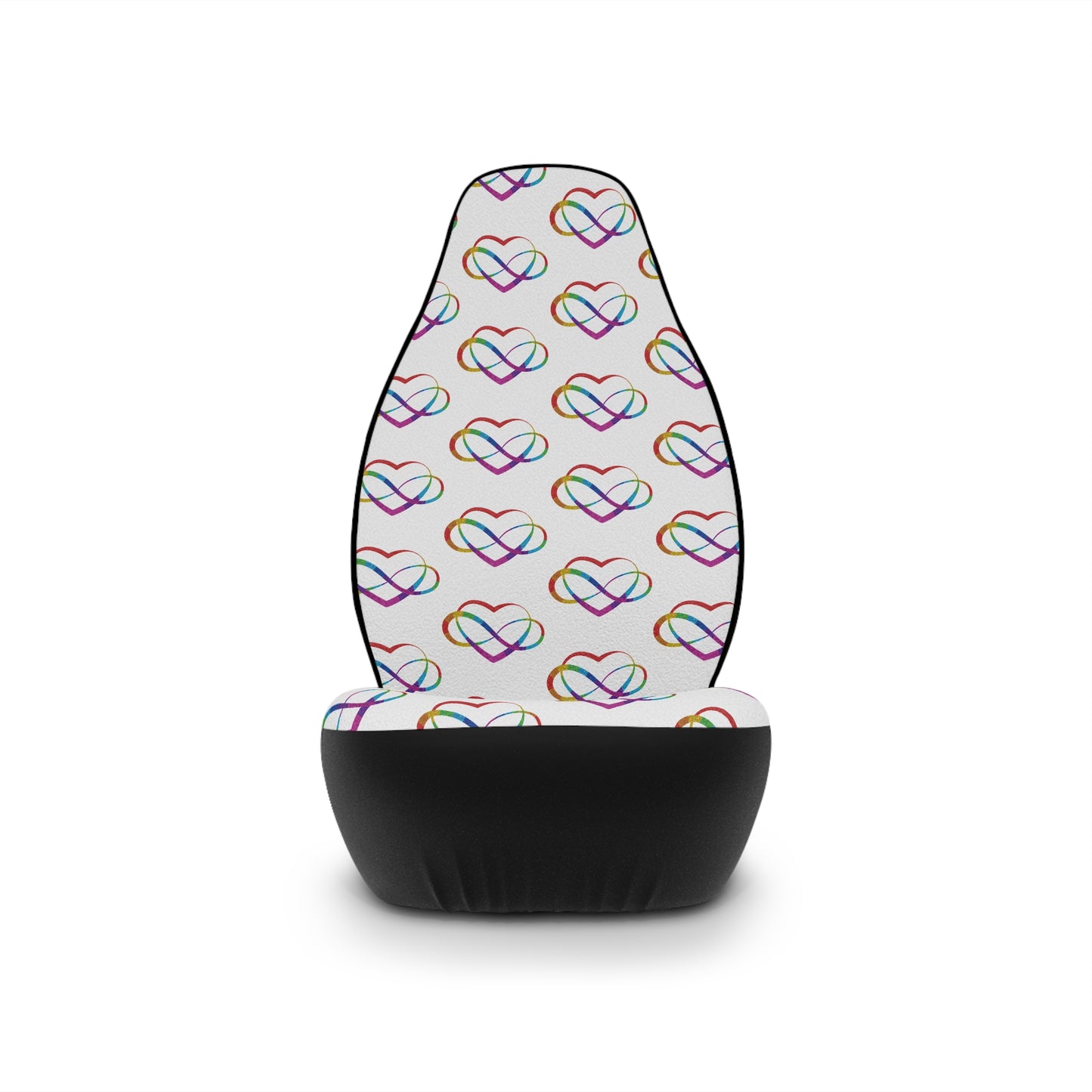 Polyamory Pride Car Seat Covers | Infinity Heart Auto Seat Covers | ENM & Chosen Family Car Decor | Inclusive Love Vehicle Accessories