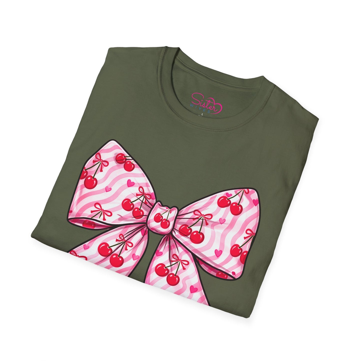 Valentine's Day Red Coquette Bow Shirt – Flirty Valentine Bow T-Shirt, Polyamory ENM Non-Monogamy Symbol Tee, Unisex Gildan 64000