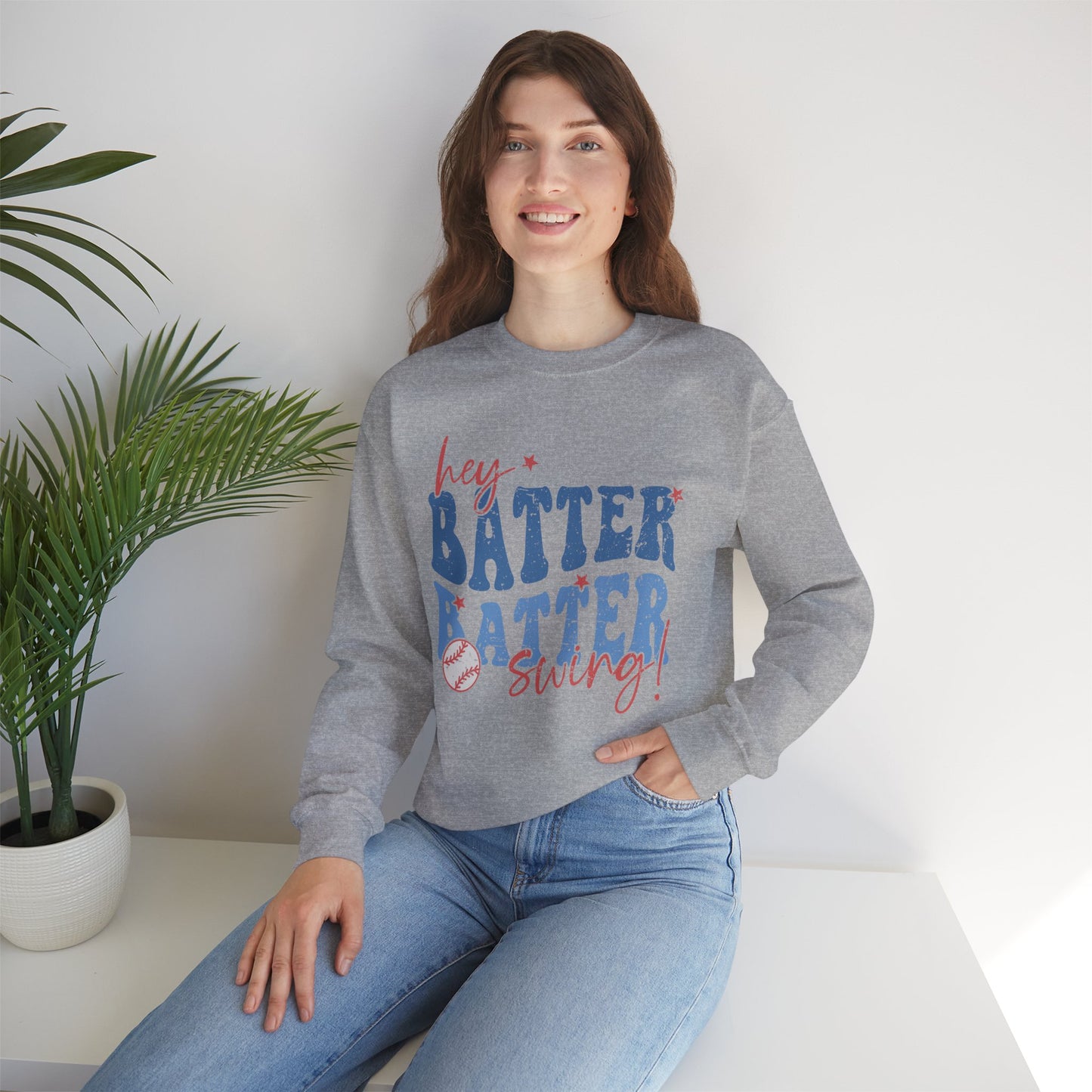Hey Batter Batter Swing Sweatshirt | Playful Swinger Humor Pullover | ENM & Polyamory Lifestyle Apparel