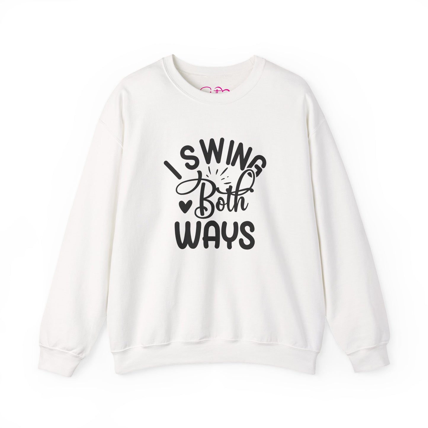 I Swing Both Ways Crewneck Sweatshirt | Bisexual & Swinger Humor Pullover | ENM Friendly Cozy Sweatshirt | Inclusive Relationship Apparel
