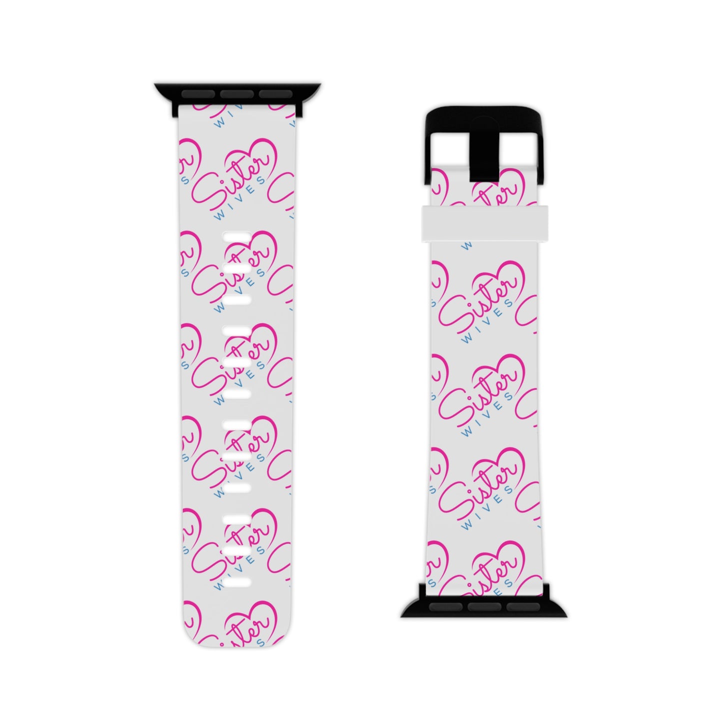 Sister Wives Logo Apple Watch Band — Pink Heart Script Pattern