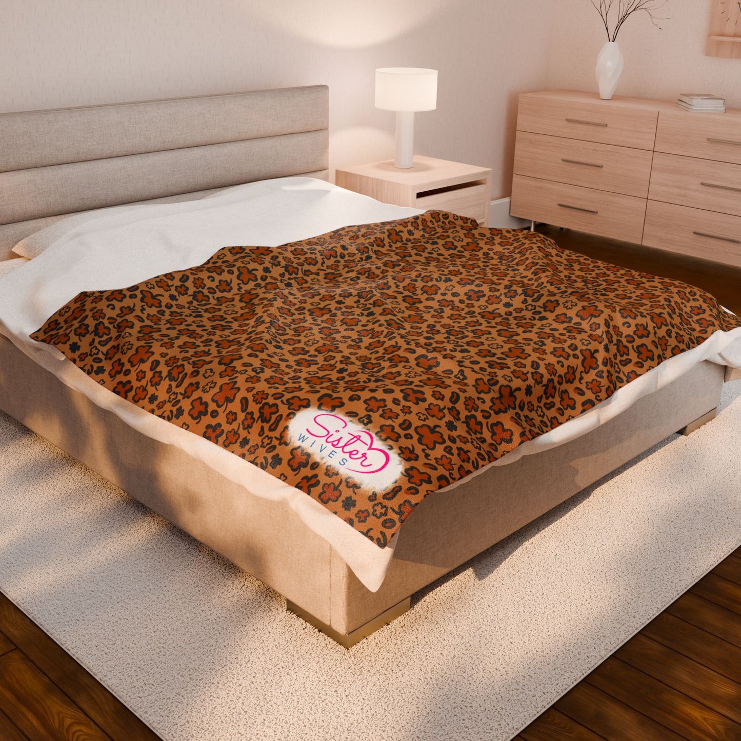 Leopard Print Shamrock Throw Blanket St. Patty’s Day Home Decor Polyamory Sisterwives ENM Friendly Home Decor | Swinger Lifestyle Cozy Blanket